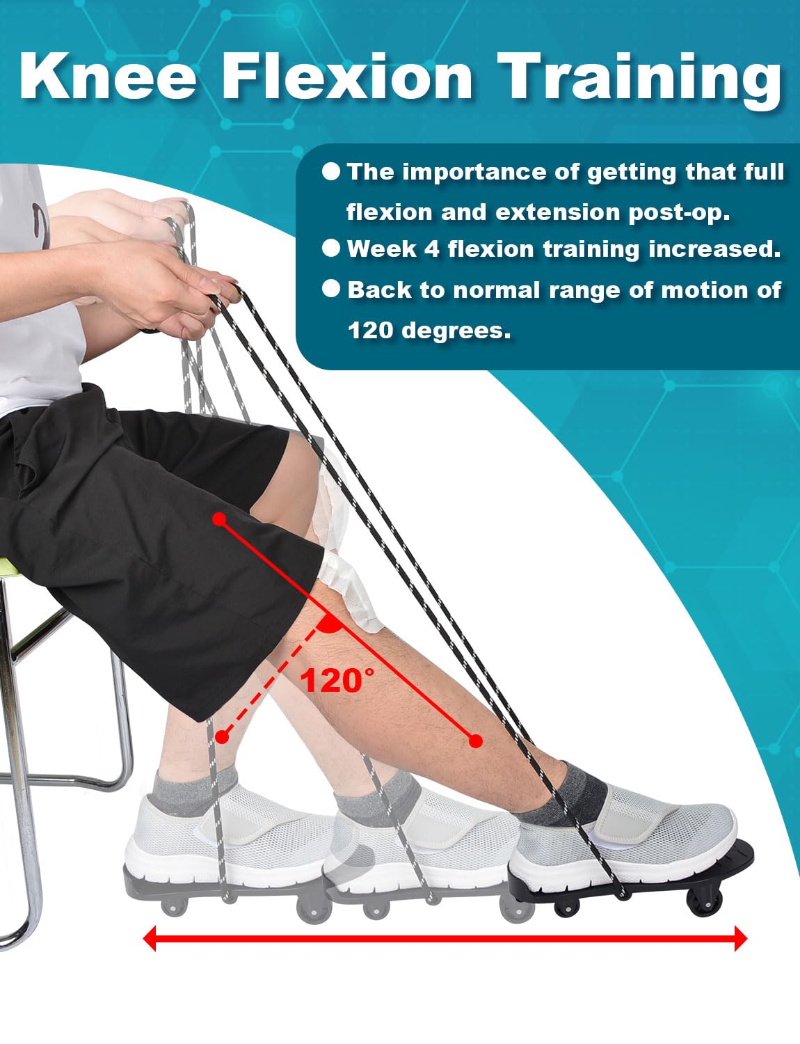 Lamborsafe Knee Glide for Knee Replacement Recovery Aids Kit Knee Therapy Exercise Strengthening Equipment for ACL PCL MCL Knee Surgery After