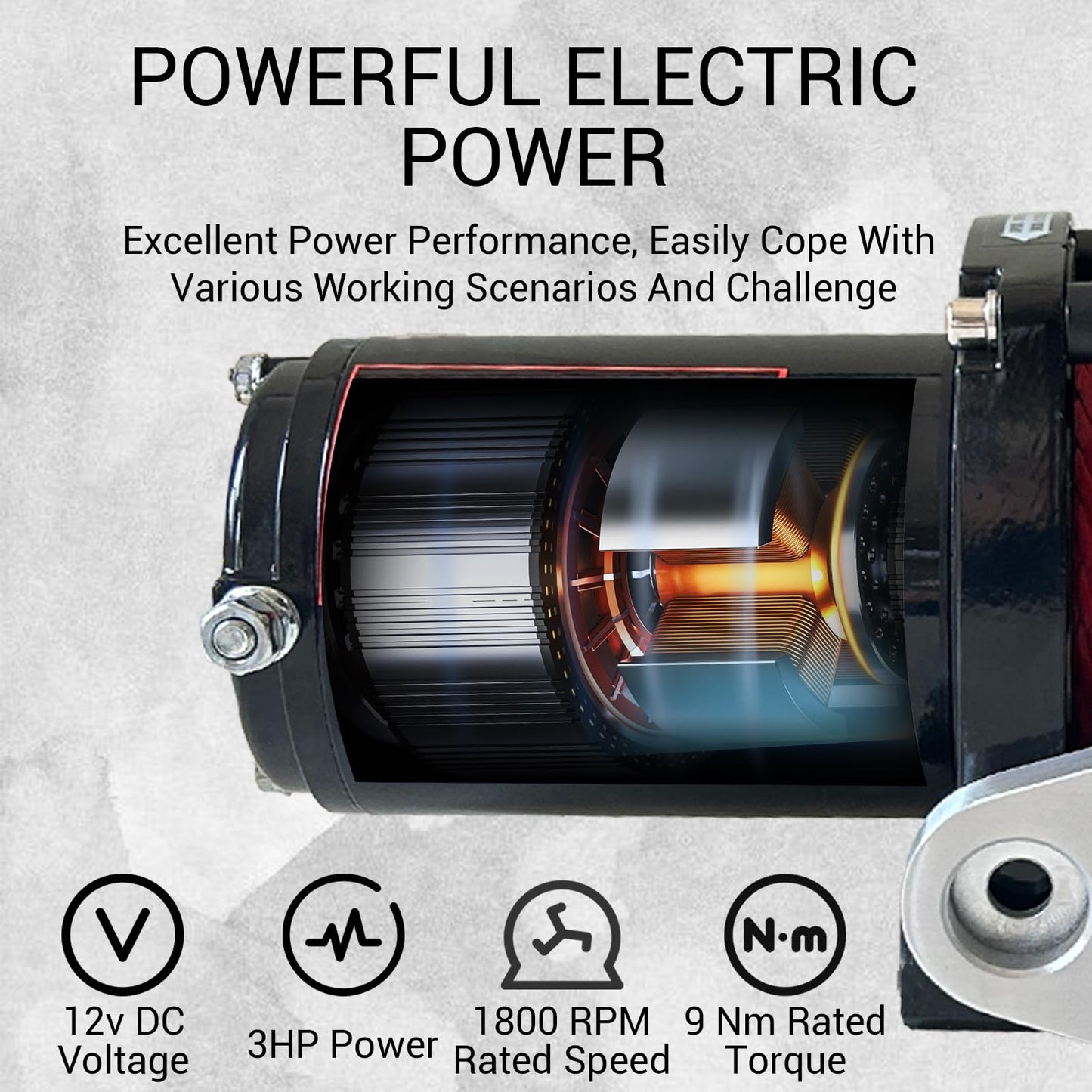 10,000LB Electric Vehicle Winch - 12V Electric Winch with Wireless Remote, 85Ft Synthetic Rope & IP67 Waterproof Design - Heavy Duty Off-Road Winch for Wrangler, UTV, ATV, Trucks