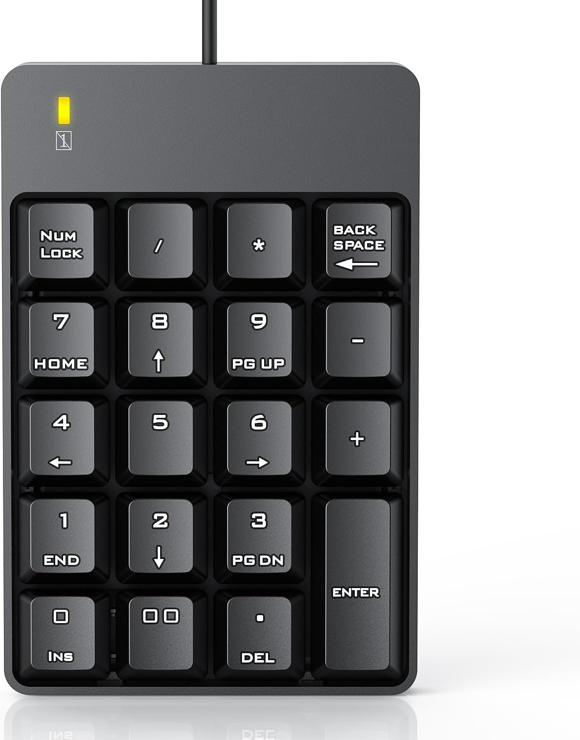 TechGarden 19 Wired Number Pad, USB Numeric Keypad Key Number Keypad Keyboard for Laptop PC Computer Notebook, Big