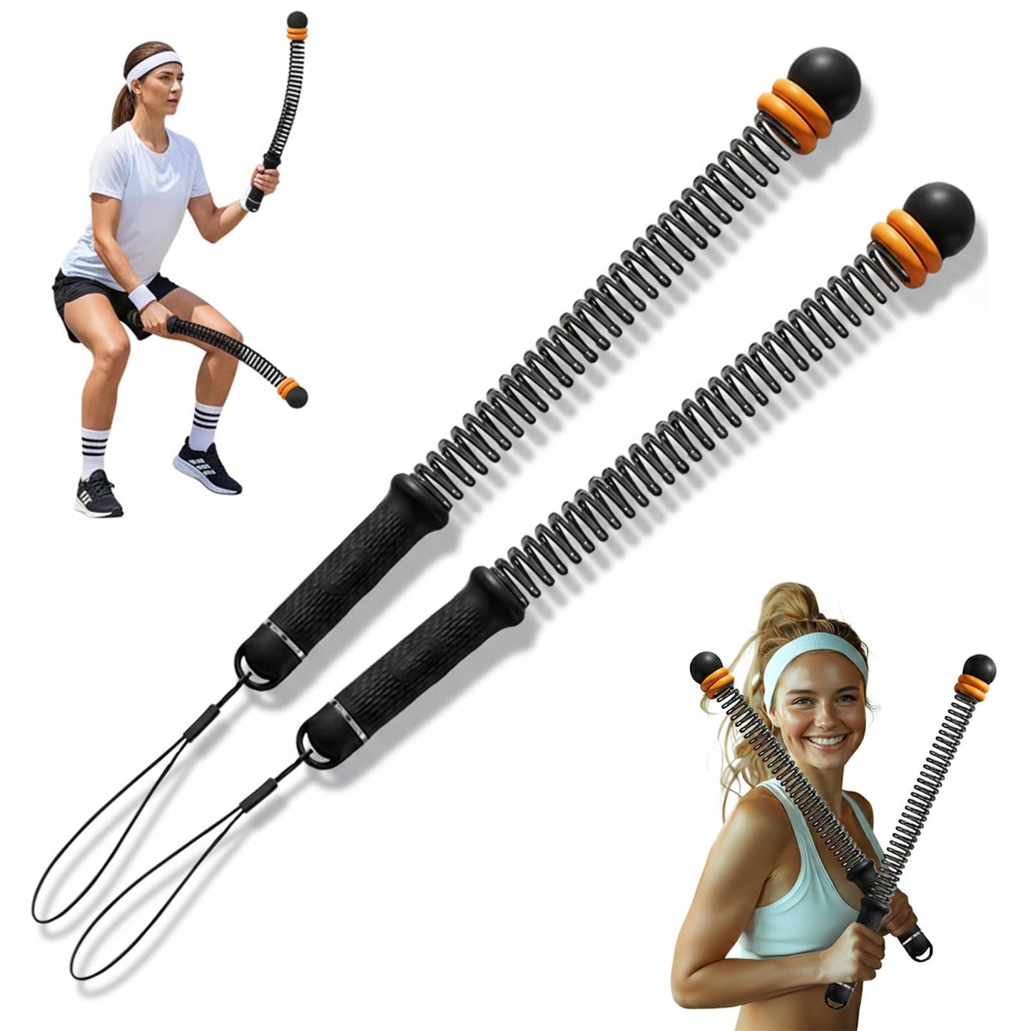 Weighted Ropeless Battle Ropes (2-Pack),Portable Cordless Battle Ropes for Home Gym,arm Exerciser Rope,Workout Rope for Strength Building,Low-Impact Aerobic Training and HIIT for Fitness Enthusiasts.