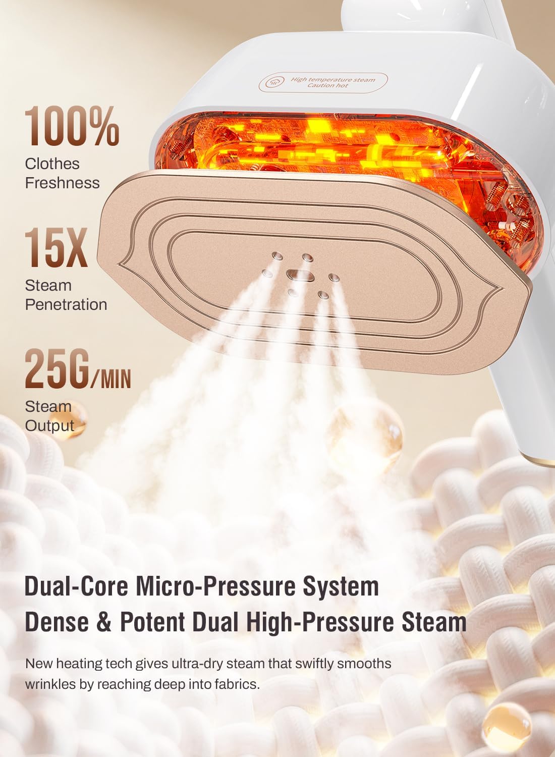 Skiennix Travel Steamer - 2-in-1 Handheld Garment Steamer & Iron | 1200W Fast Heat-Up, 5 Steam Modes, Self-Cleaning