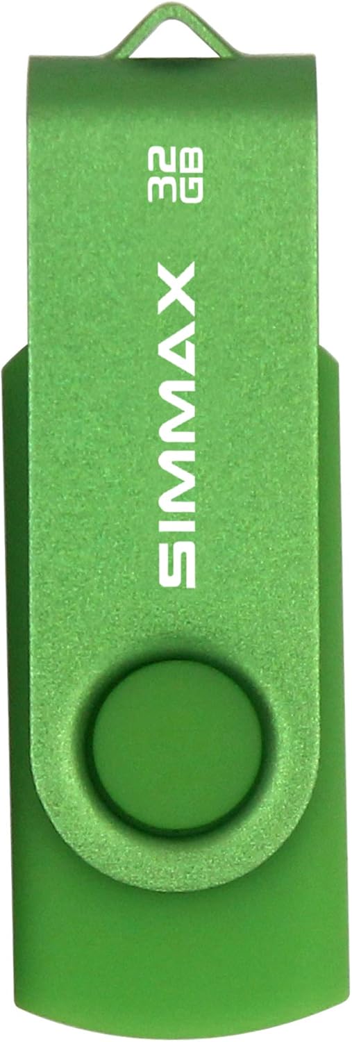 SIMMAX 3 Pack 32GB 2.0 (32GB Memory Stick USB Flash Drives Swivel Thumb Drive Pen Drive Pink Blue Green)