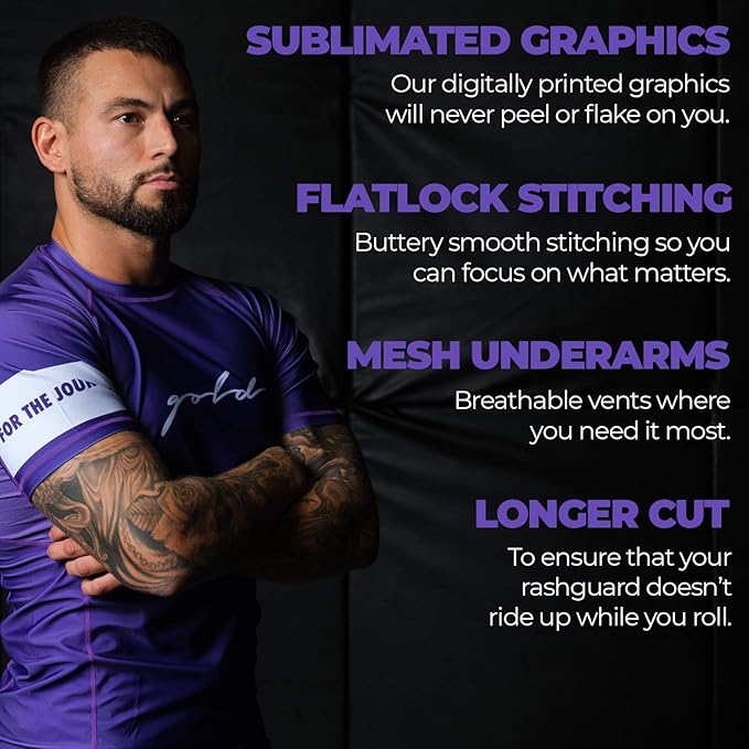 Gold BJJ Foundation Rash Guard - Ranked No-Gi and Gi Jiu Jitsu Rashguard