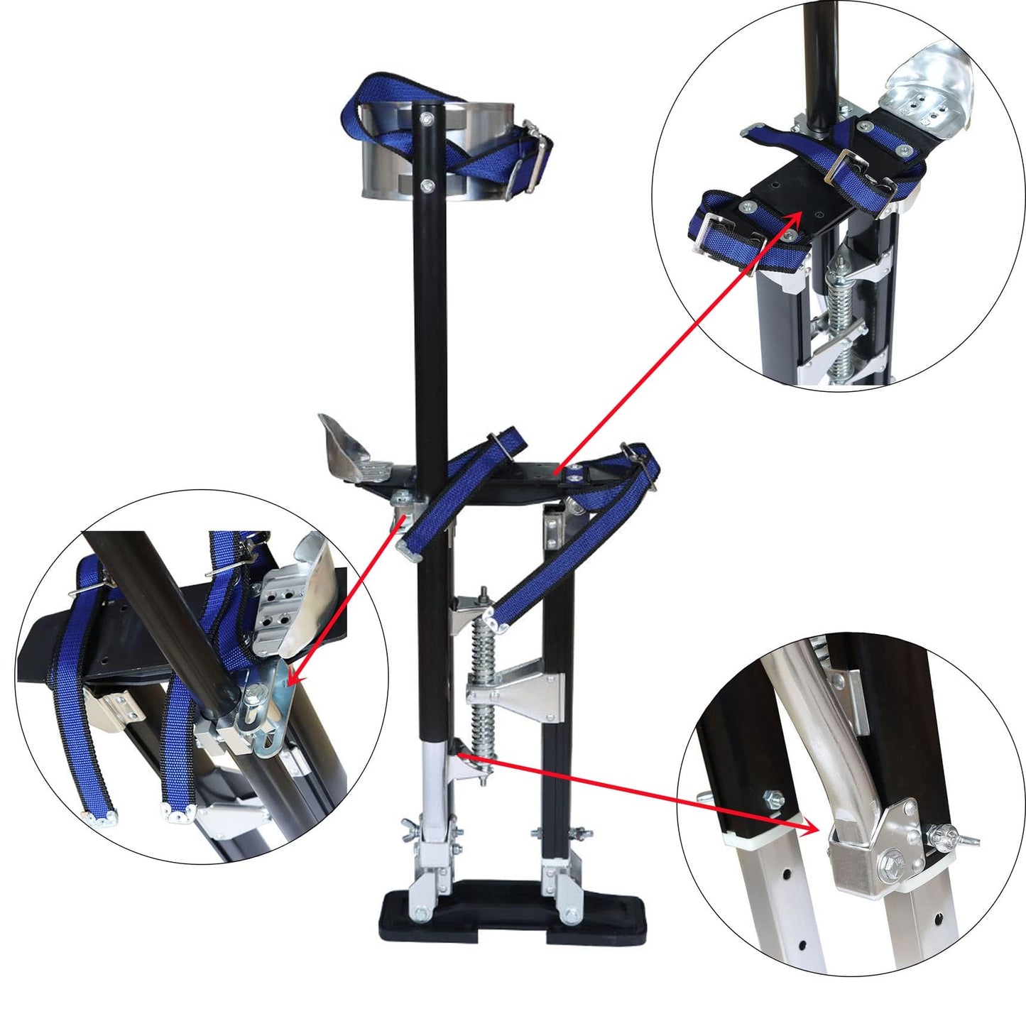waltyotur 24-40 inch Drywall Stilts Grade Adjustable Auminum Tool Stilt for Painting or Cleaning - Black