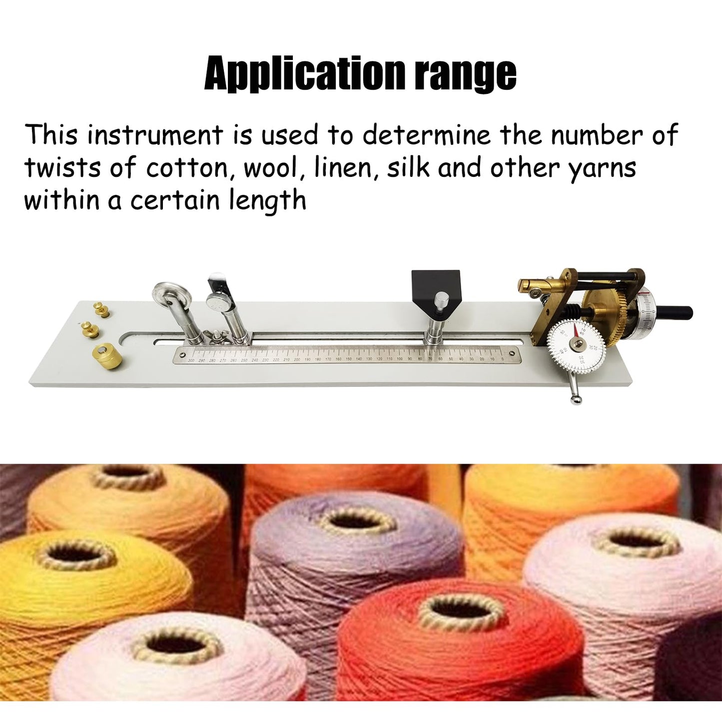 INTBUYING Yarn Twist Tester Hand Crank Twist Meter Twisting Machine Twist Indication 0.1-500 Twists Yarn Twist Tester for Cotton, Wool, Linen, Silk and Other Yarns