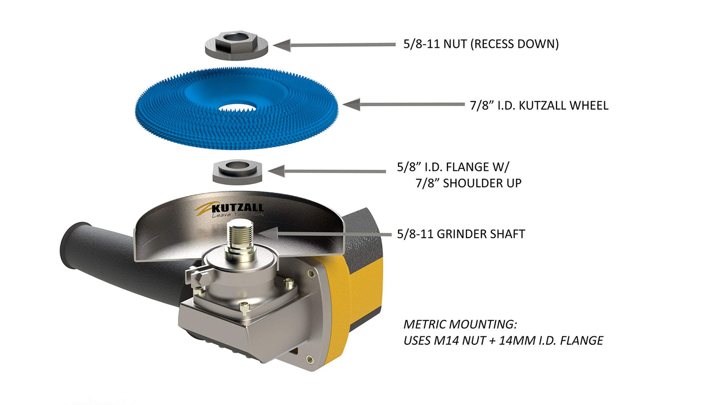 Kutzall Extreme Shaping Disc - Very Coarse, 7" (177.8mm) Diameter x 7⁄8" (22.2mm) Bore - Woodworking Angle Grinder Attachment for DeWalt, Bosch, Milwaukee. Abrasive Tungsten Carbide, SD700X120