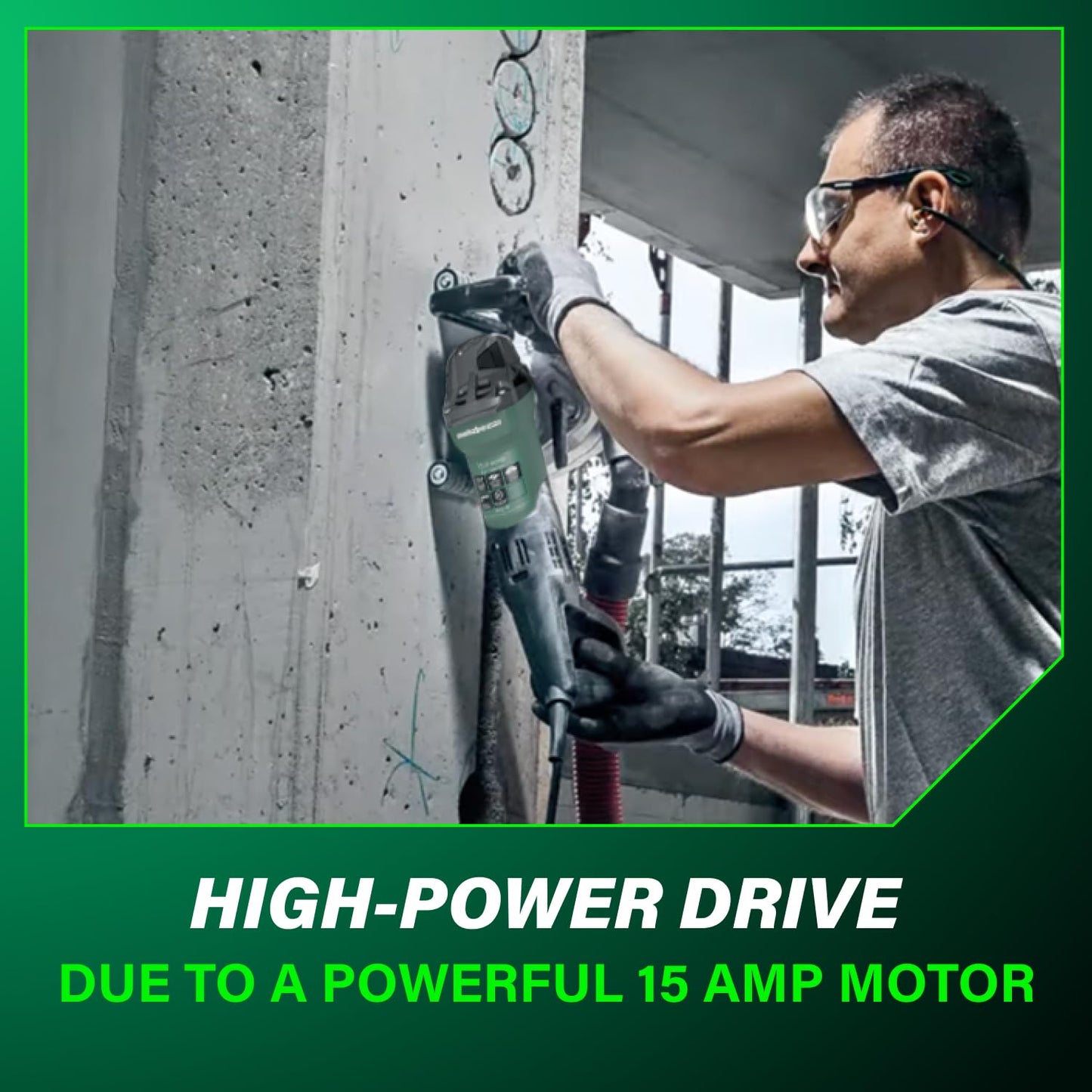 Metabo HPT MFE 40 Wall Chaser For Concrete, 5-Inch Cutting Disc, 15 Amps, High-Power Drive System, Tacho-Constamatic Electronics, Dust Protection, Torque Limiting Clutch, Made in Germany, 646040620