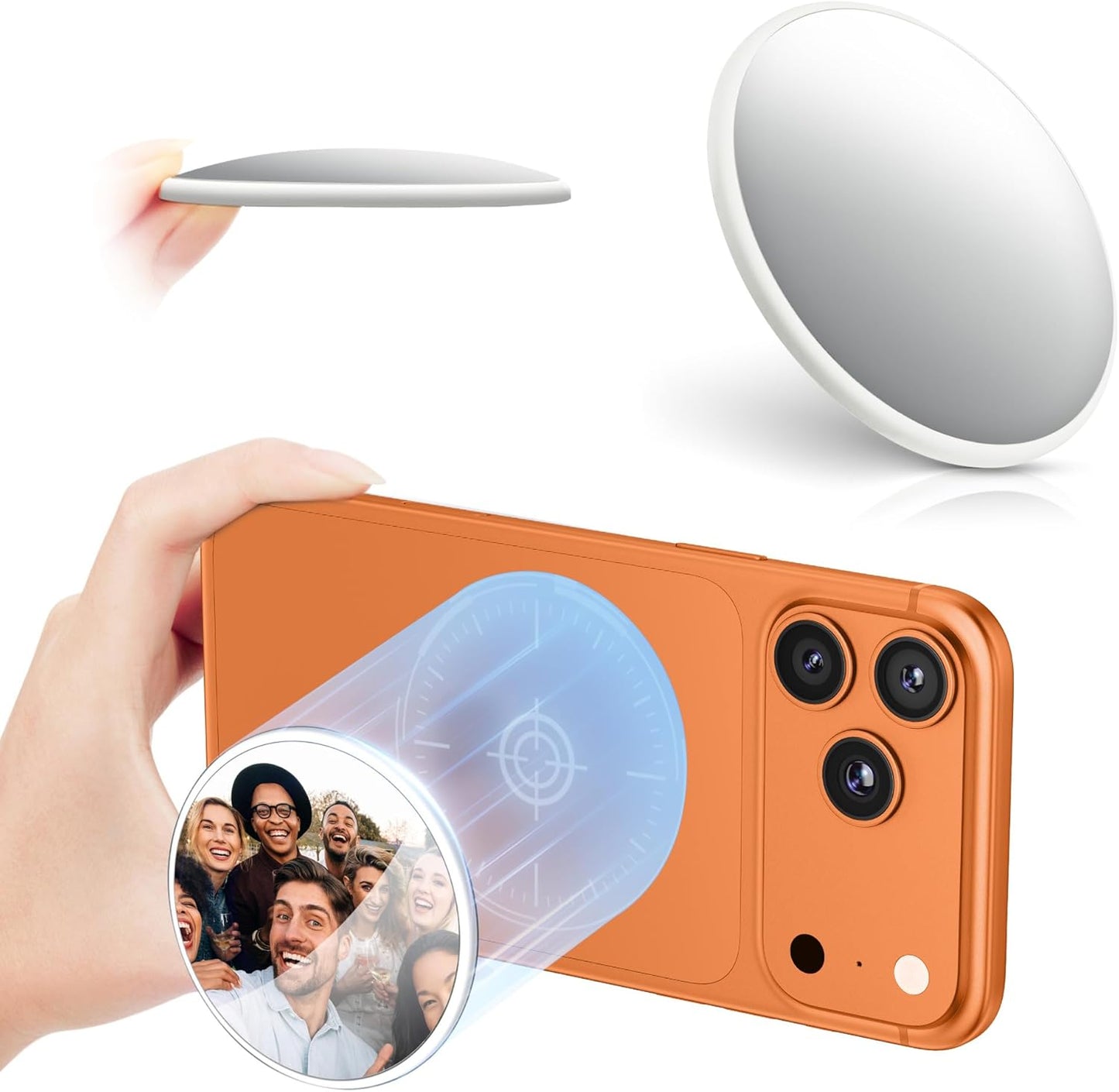 2.2" 17 16 15 14 13 Magnetic Selfie Mirror for Back Camera,Slim Phone Convex Mirror for Magsafe Compatible with iPhone