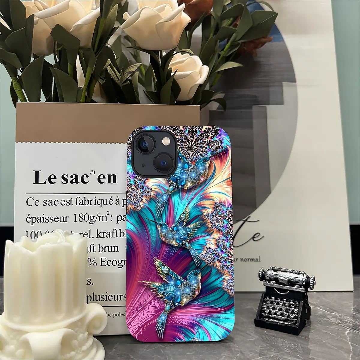 AshaPro 13 2-in-1 13 6.1inch for iPhone Case with Glossy All Inclusive Anti Fall Doublelayer Protection Soft TPU+PC