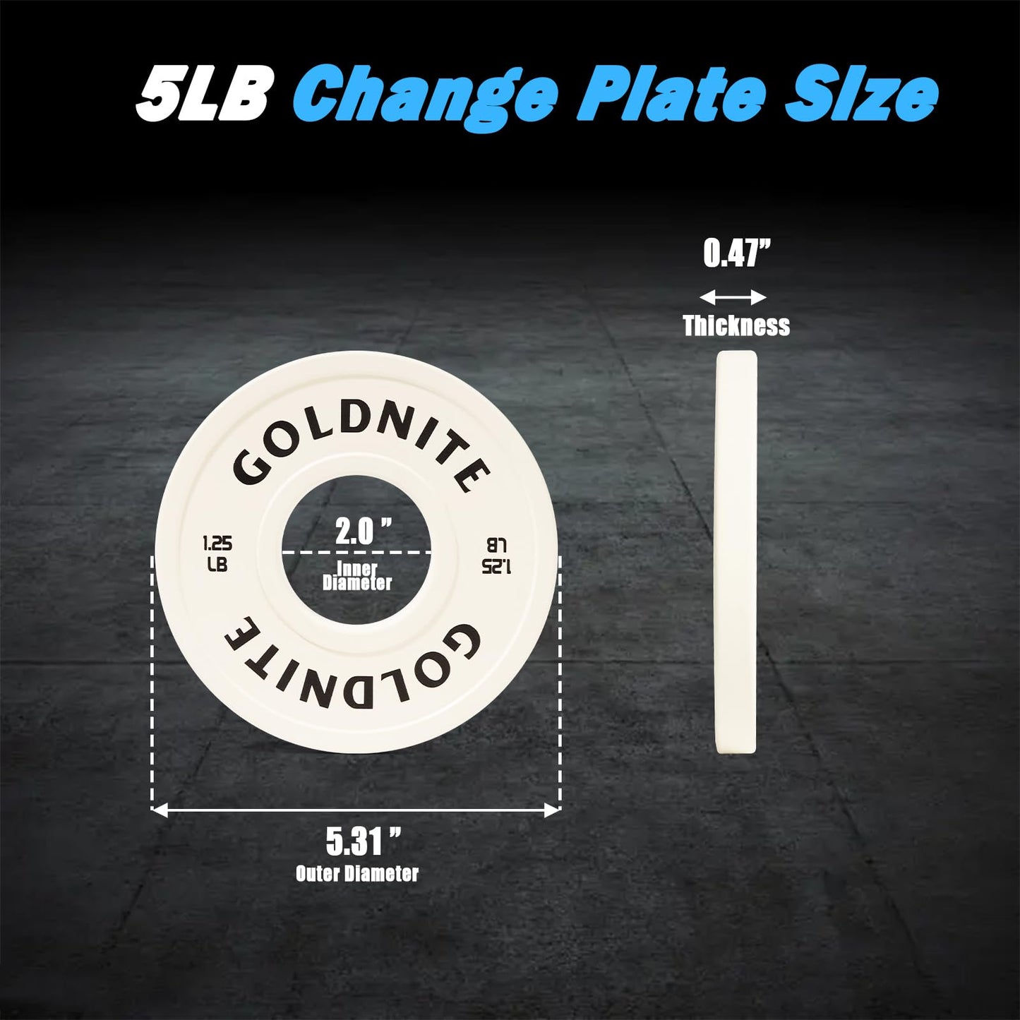 GOLDNITE Change Plates 1.25LB Set Rubber Coated Fractional Weight Plates Olympic Bumper Plates - Barbell Weights for Strength Training, CrossFit, Home Gym Workouts Powerlifting