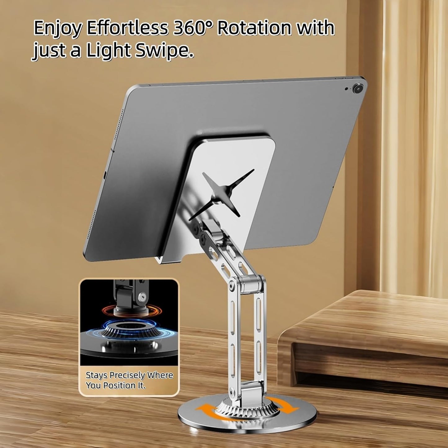 Briteroh 360 25KG 17/16/15/14, All-Metal Cell Phone Stand Rotatable & Height Adjustable - Super Load-Bearing, Foldable