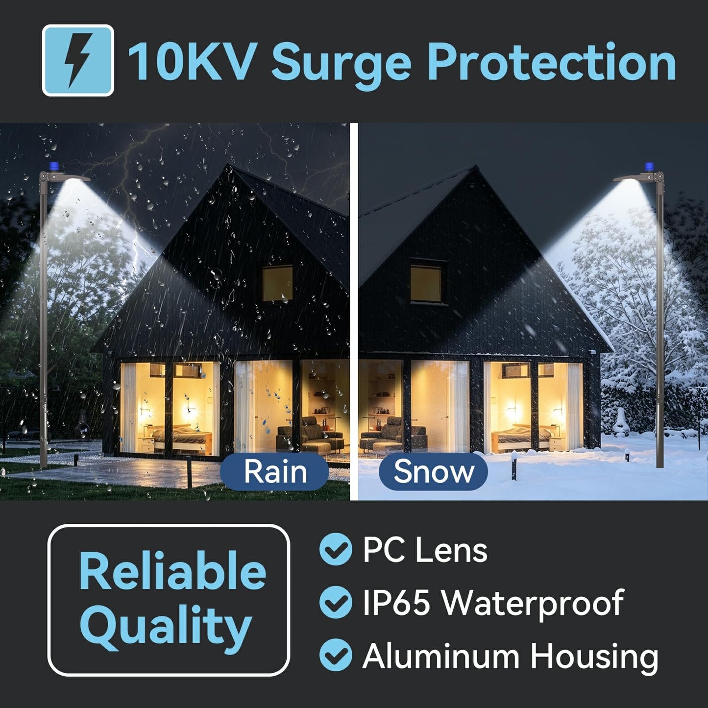 240W LED Parking Lot Light 3Pack: 150/200/240W Selectable, 38400LM 5000K LED Pole Light with Photocell, Slip Fitter Mount LED Shoebox Light for Yard Driveway Stadium Roadways, IP65 100-277VAC, ETL