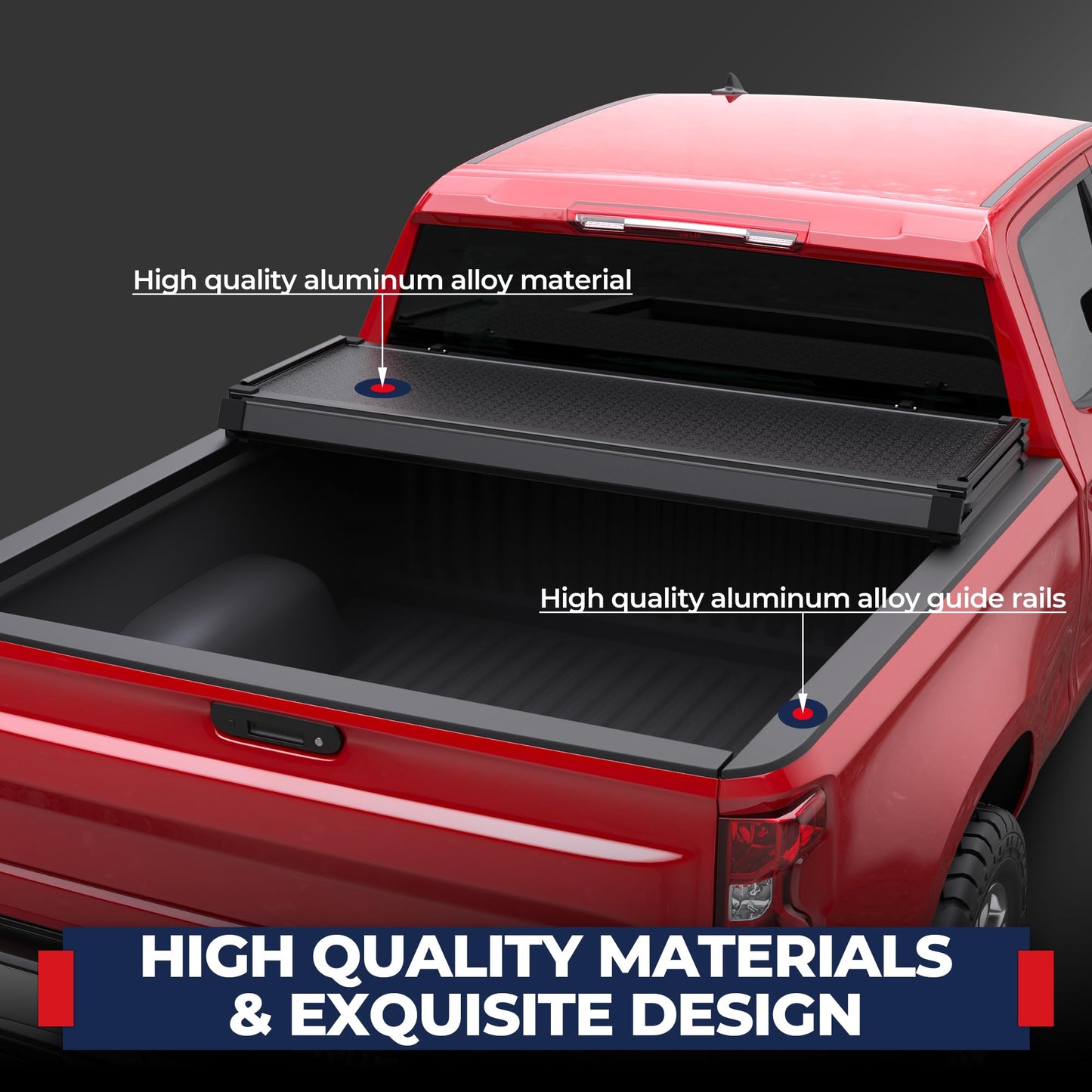 MOSTPLUS Tri-Fold Hard Truck Bed Tonneau Cover On Top Compatible for 2014 2015 2016 2017 2018 Chevy Silverado/GMC Sierra Bed 3 Fold Fleetside Solid (5.8 FT Feet Bed)