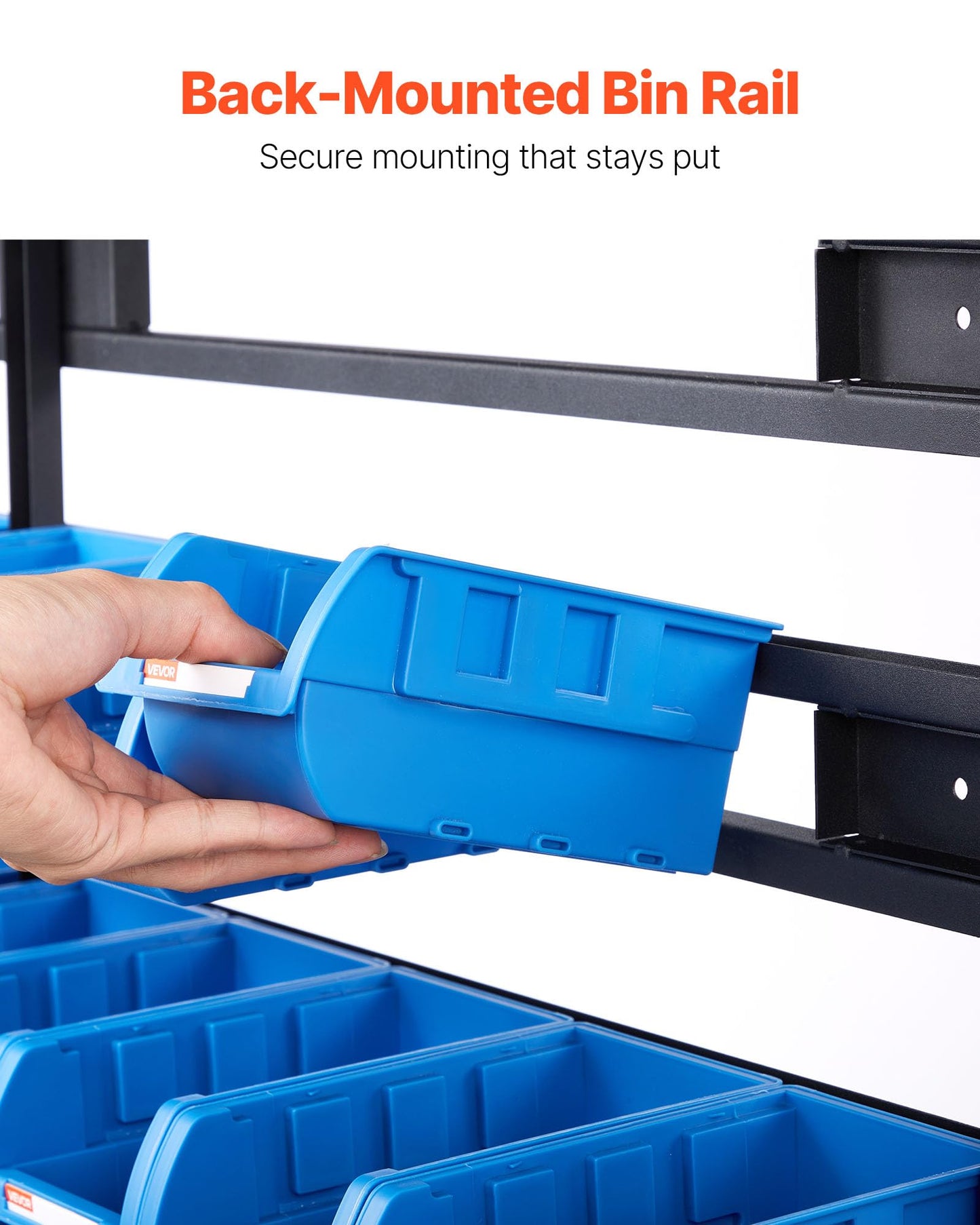 VEVOR 7-Tier Double-Sided Rolling Bin Storage Rack, 94 Plastic Bins, Dual-Sided Parts Organizer with Wheels, Mobile Tool Organizer for Garage, Warehouse, Office, Restaurant, Classroom, Kitchen