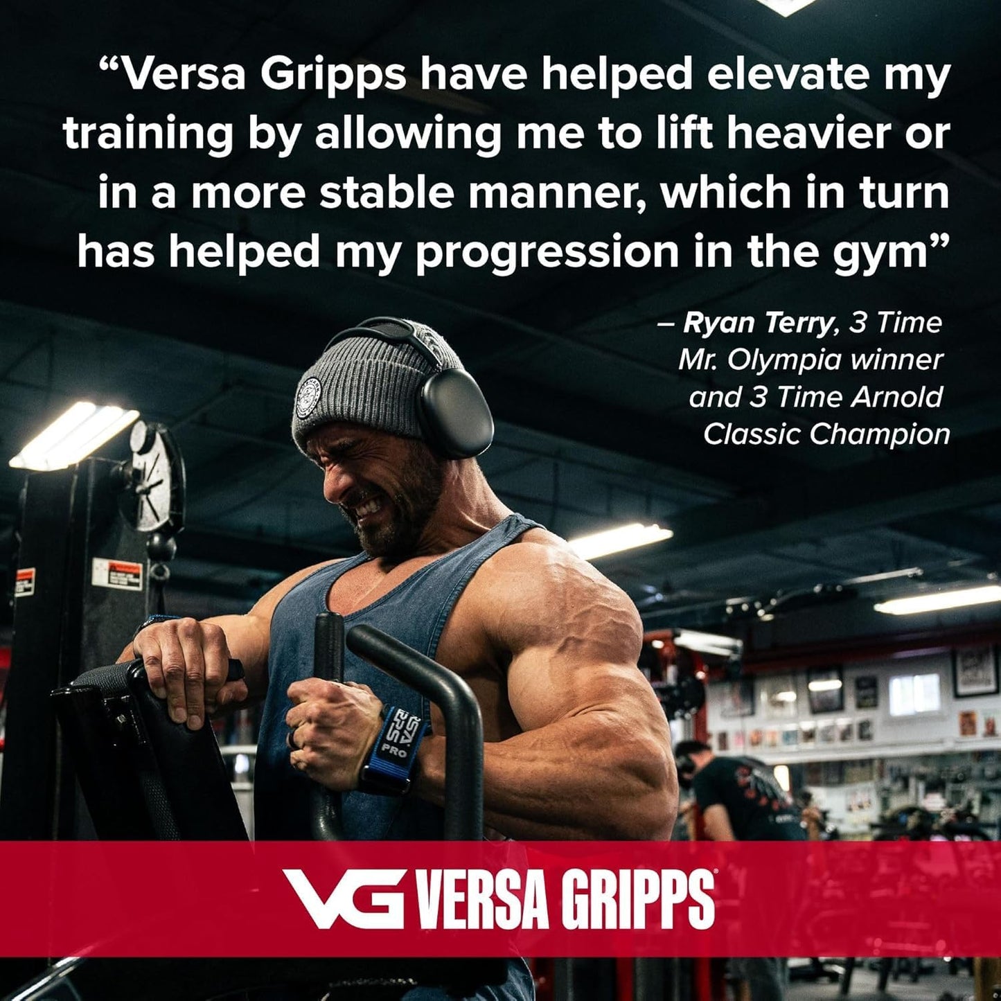 Versa Gripps Pro, Made in USA, Wrist Straps for Weightlifting Alternative, Best Training Accessory, R/L, Black
