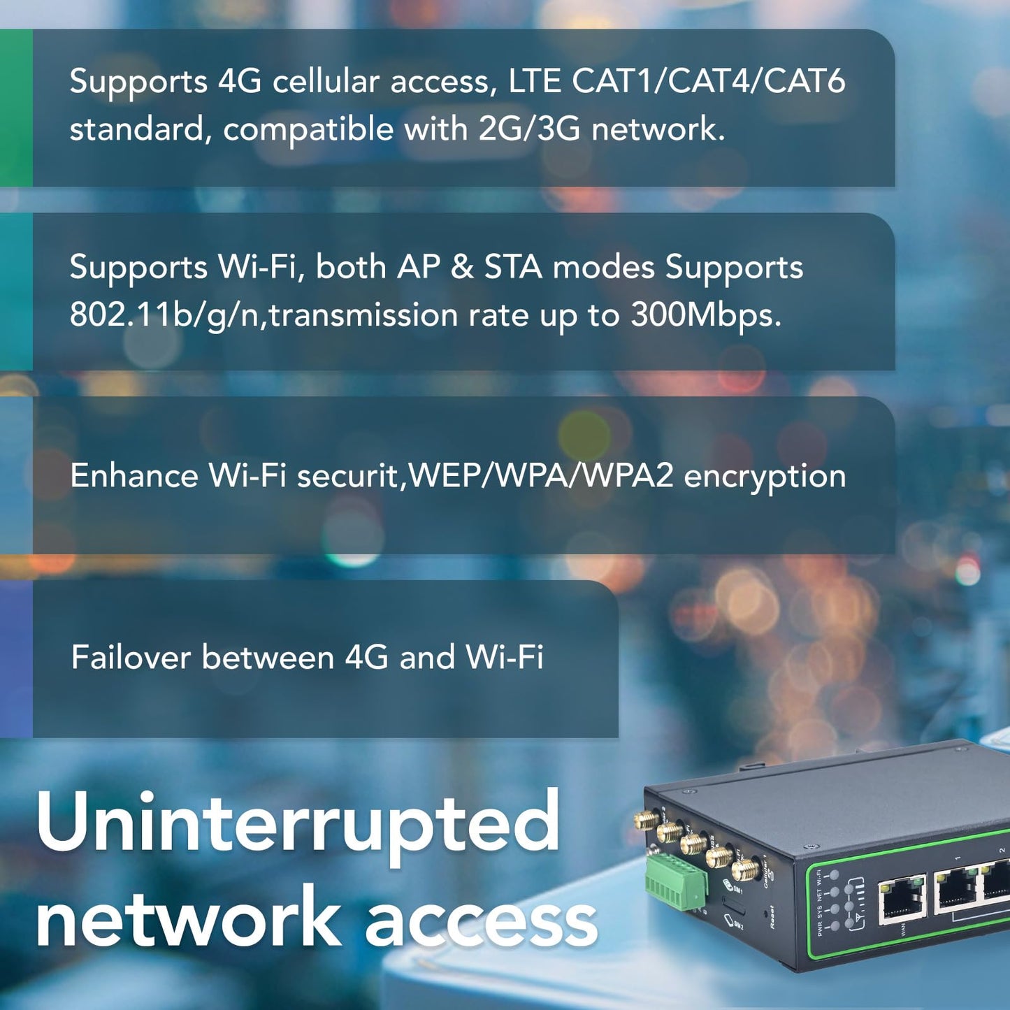 InHand Networks IR315 Industrial LTE Router (CAT 6) with GPS/GNSS,4G Mobile Gateway, Wi-Fi, Dual SIM & 4 Digital I/O – Secure VPN Travel Modem Compatible with Verizon/AT&T/T-Mobile for RV, Fleet & IoT