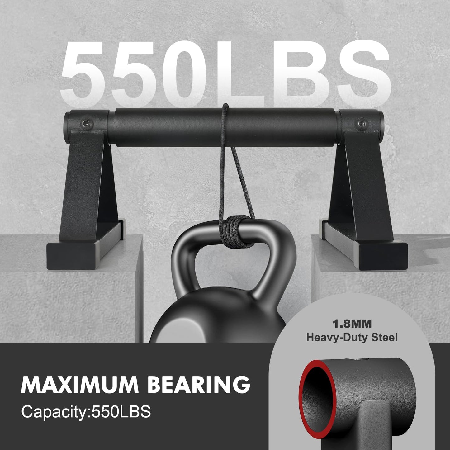 Wood push up bars Parallettes bars Anti-slip Handstand Bars for Calisthenics, Fitness, Floor workouts Solid Wood with Sturdy Metal Bracket, Support 500 lbs