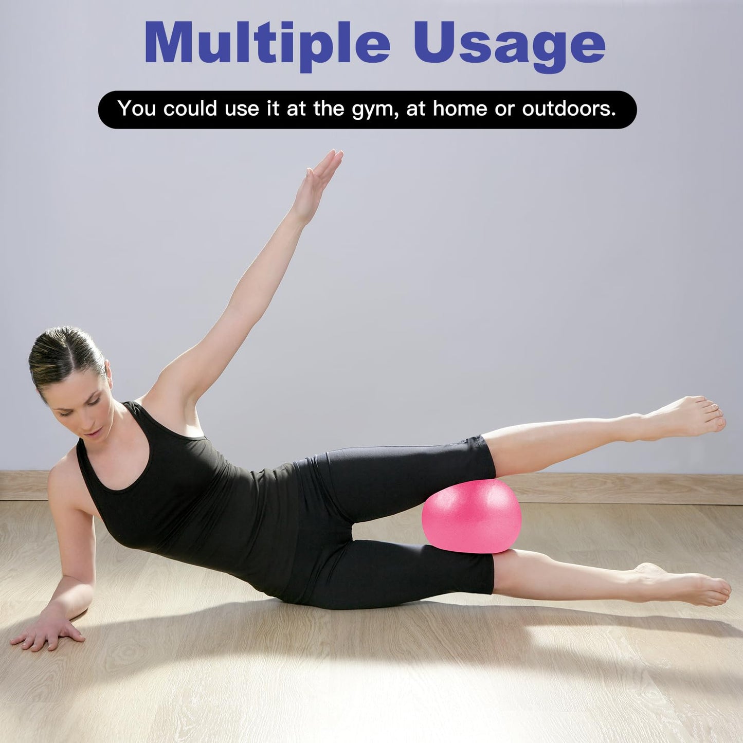 Guirnd Pilates Ball 2P, 9 Inch Workout Ball for Women Men Kid Toddler, Small Exercise Ball with Pump for Physical Therapy, Stability, Stretching, Barre, Yoga, Core(Pink & Purple)