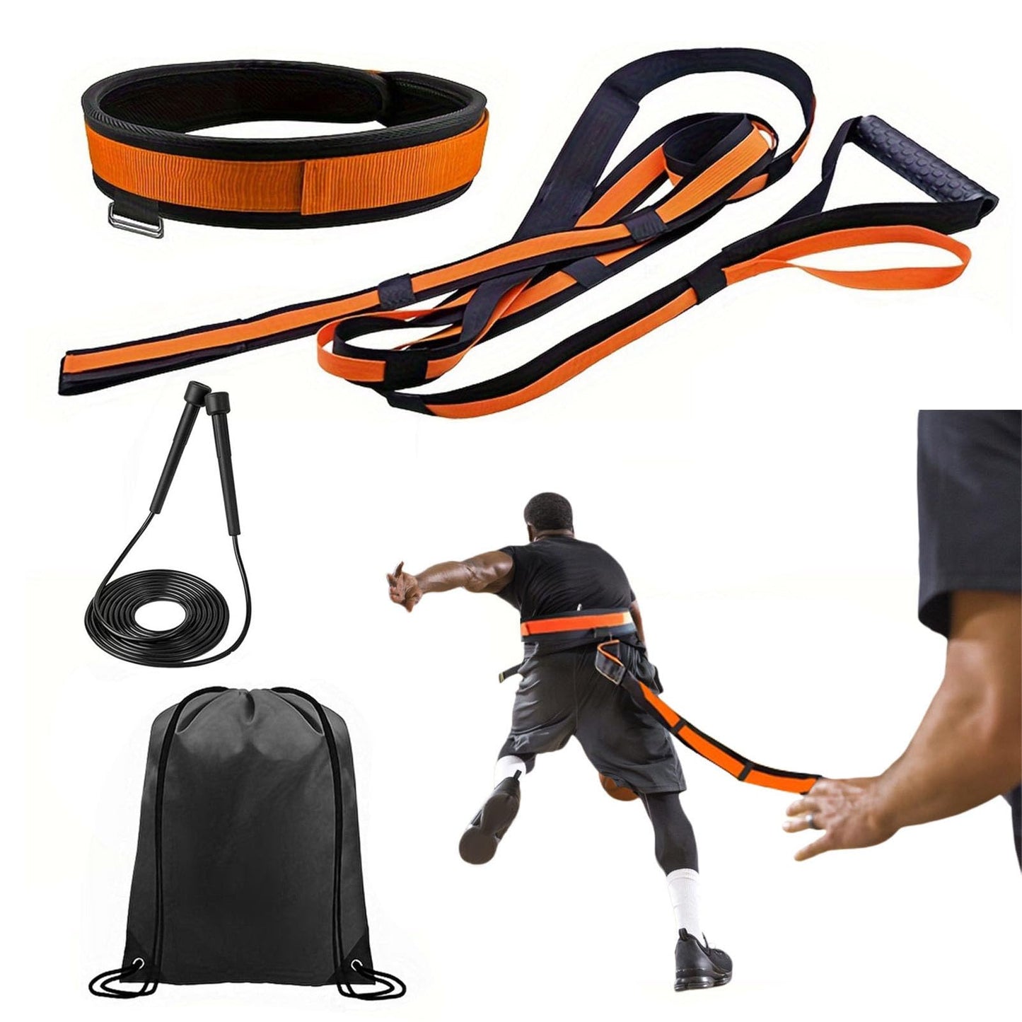 VEAREAR Speed Training Kit, Overload Running Resistance Harness & Resistance Band, Agility Training Equipment for Football, Strength Training Band for Youth, Adult, Athletes