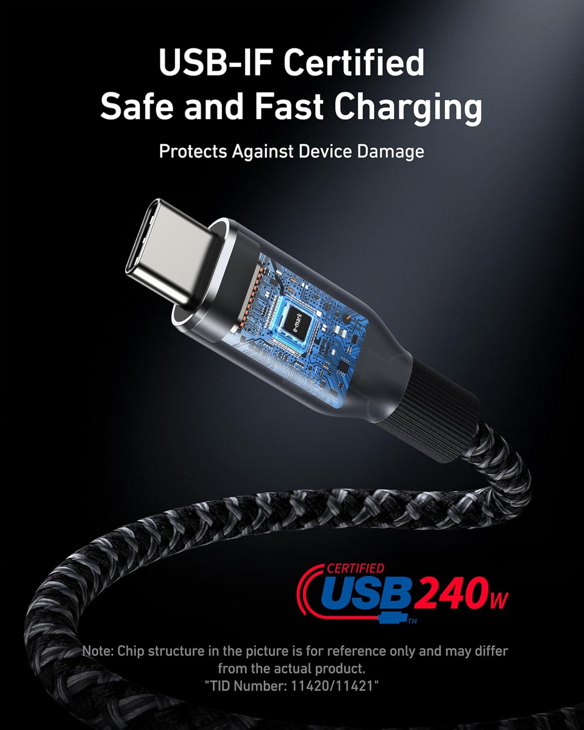 240W 100-Year 17 S24(1 Anker Prime USB C to USB C Cable, Fast Charging Cord, Upcycled-Braided Nylon with Bend