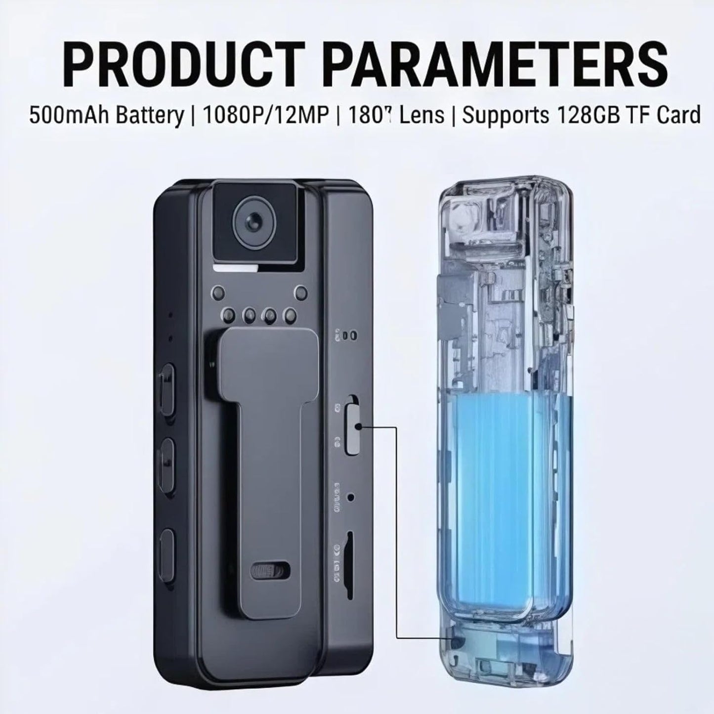 Generic (1) HD Body Worn Camera, High Definition Portable Camcorder, Wearable Night Vision Video Recorder, Loop