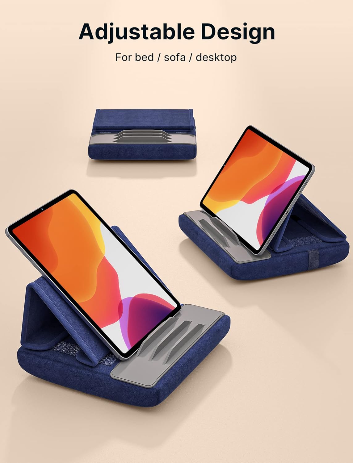 JSAUX 11 10.5 9.7 10.2 4-11'' Tablet Pillow Stand, Tablet Stand Holder Dock for Lap, Bed and Desk Compatible with iPad