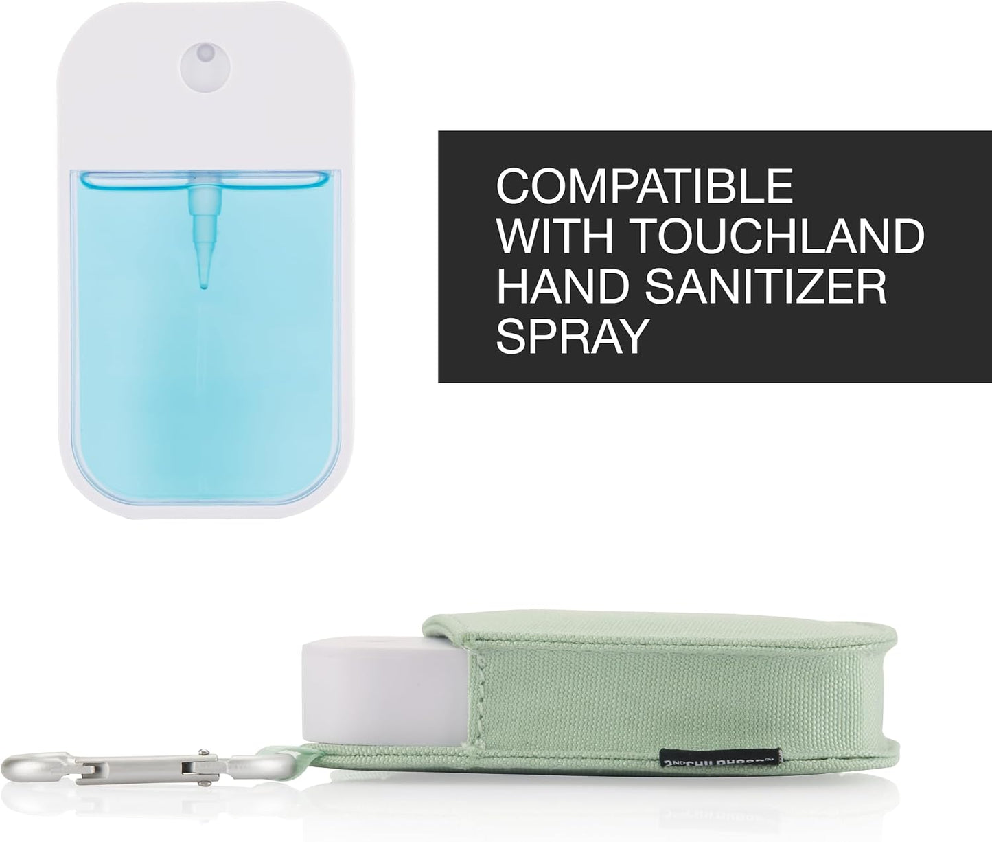 2nd 1 OZ Childhood Hand Sanitizer Holder Compatible with Touchland Mist Spray FL - Keychain Case Clip for Purse, Bag