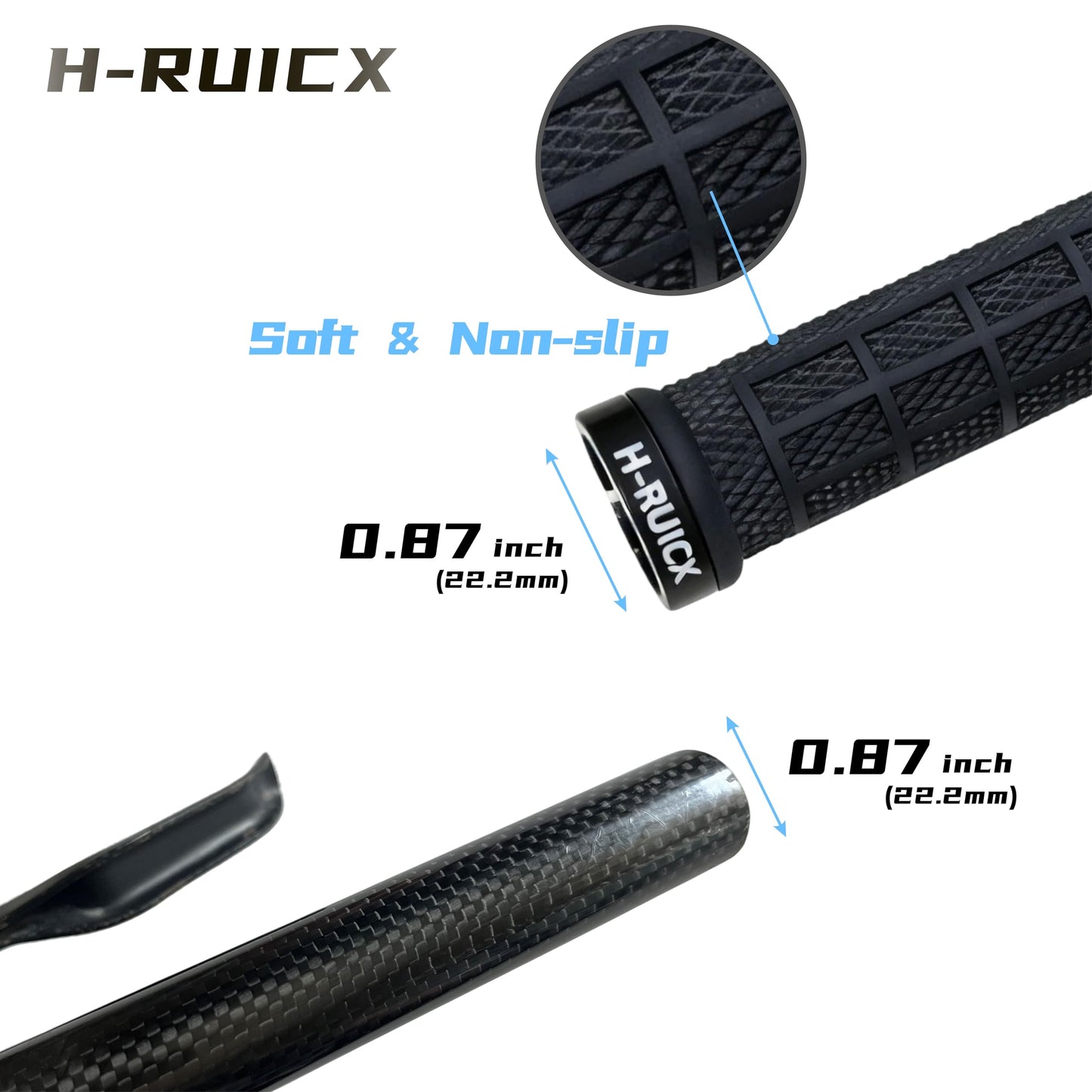 H-RUICX Bicycle Handlebar Grips, Single Lock on Bicycle Handle Bar, Ergonomic Non-Slip Design, Bike Grips, Universal Fit for Mountain, BMX,MTB,Beach Cruiser, Scooter and Road Bikes