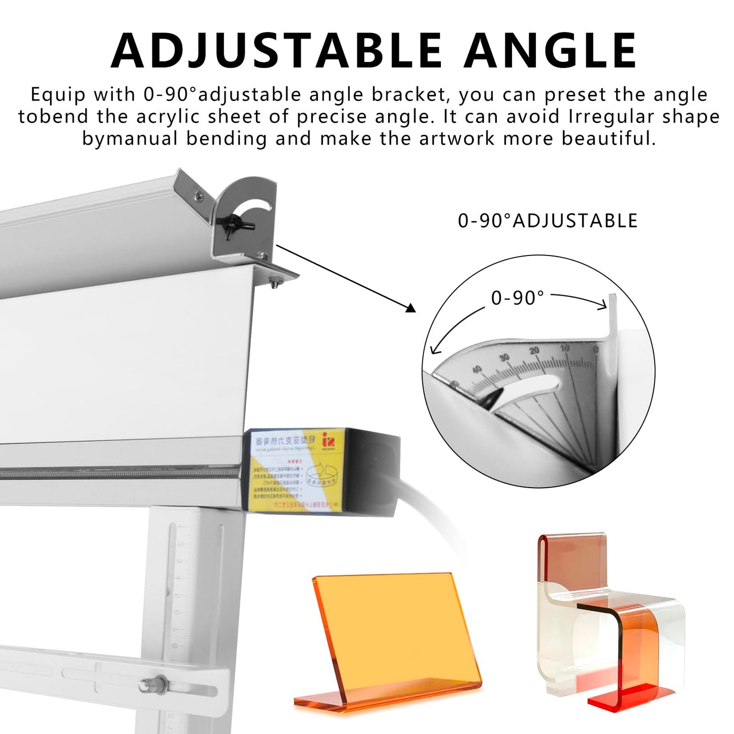 BOZHENYULEI 12"(300mm) Plastic Acrylic Bending Machine, 110v Acrylic Heat Bending Machine with Bracket Angle Adjustment PVC Bender, Acrylic PVC Bending Machine Glassiness Bender 1mm-6mm Thickness