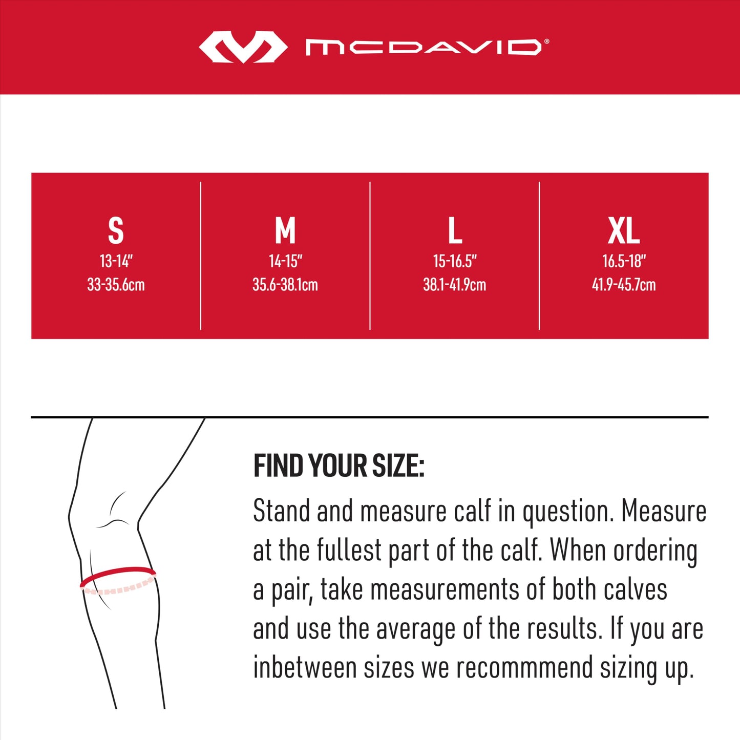 McDavid Calf Compression Sleeve, Light Support for Left or Right Leg, Helps Provide Relief From Pain, Men & Women, Black, Adult L