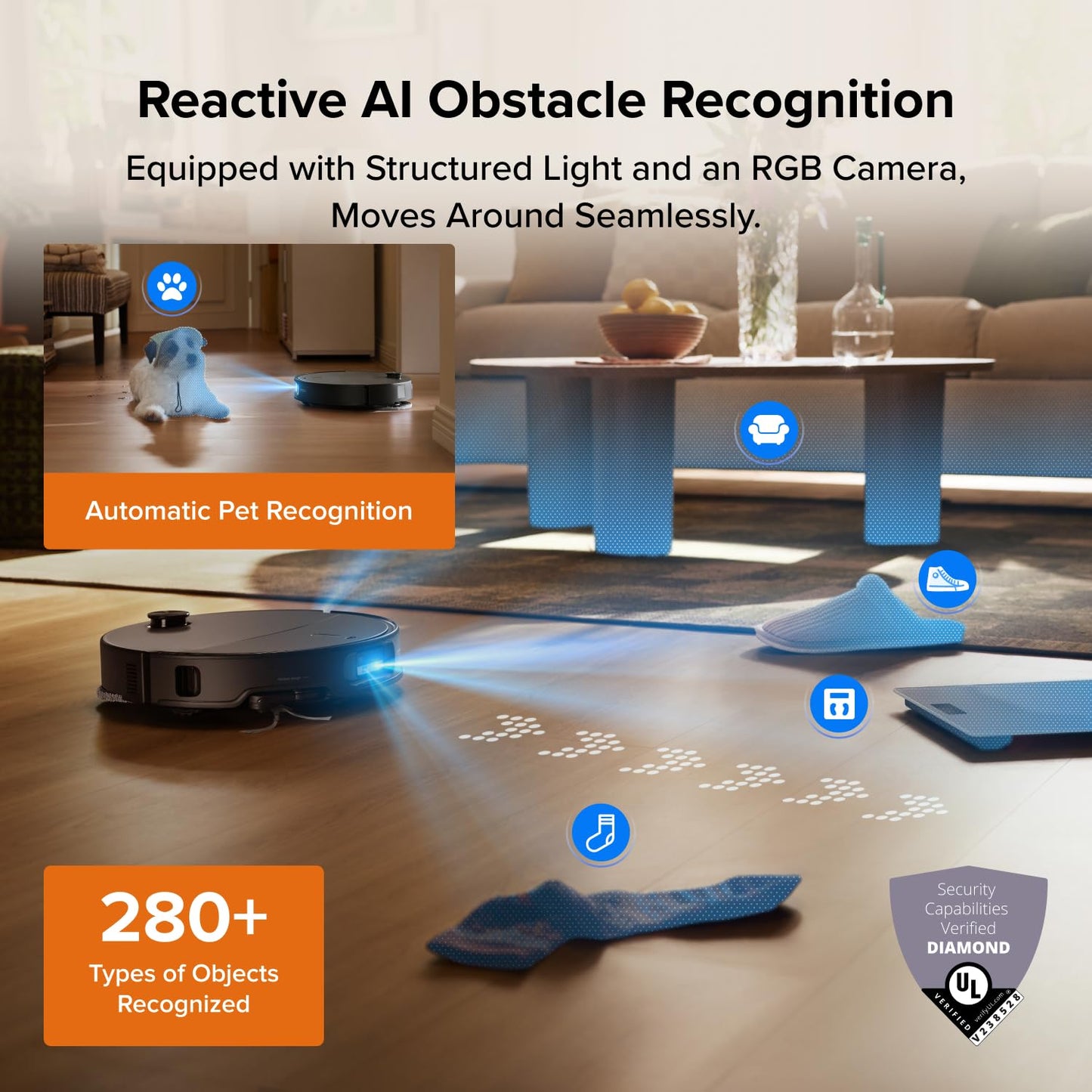 roborock Qrevo Edge 2 Robot Vacuum and Mop, 25,000Pa, 3.14'' Ultra-Slim, Zero-Tangle, AI Object Recognition, 176℉ Hot Water Mop Washing & Auto-Drying, Carpet & Pet Hair, FlexiArm Edge Cleaning