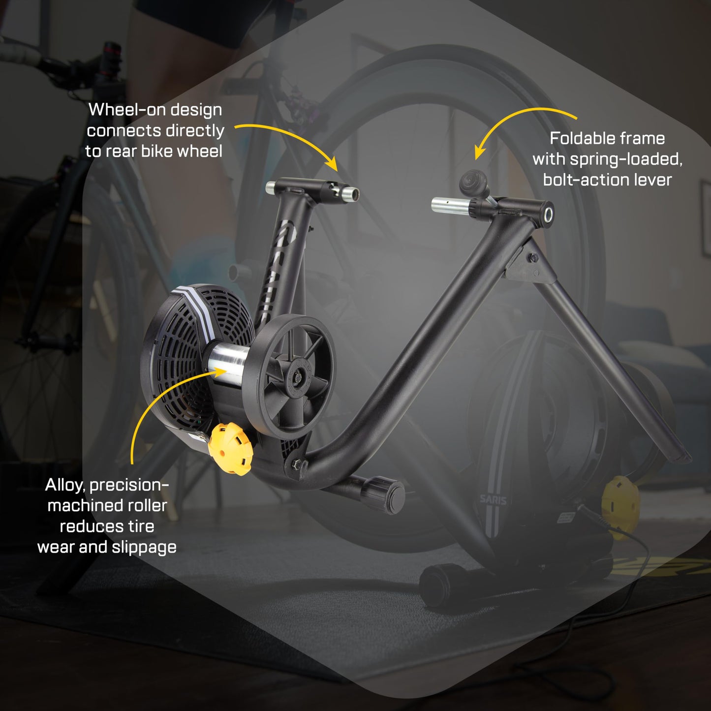 Saris M2 Smart Indoor Bike Trainer, Compatible with Zwift App, Black, Made in the USA