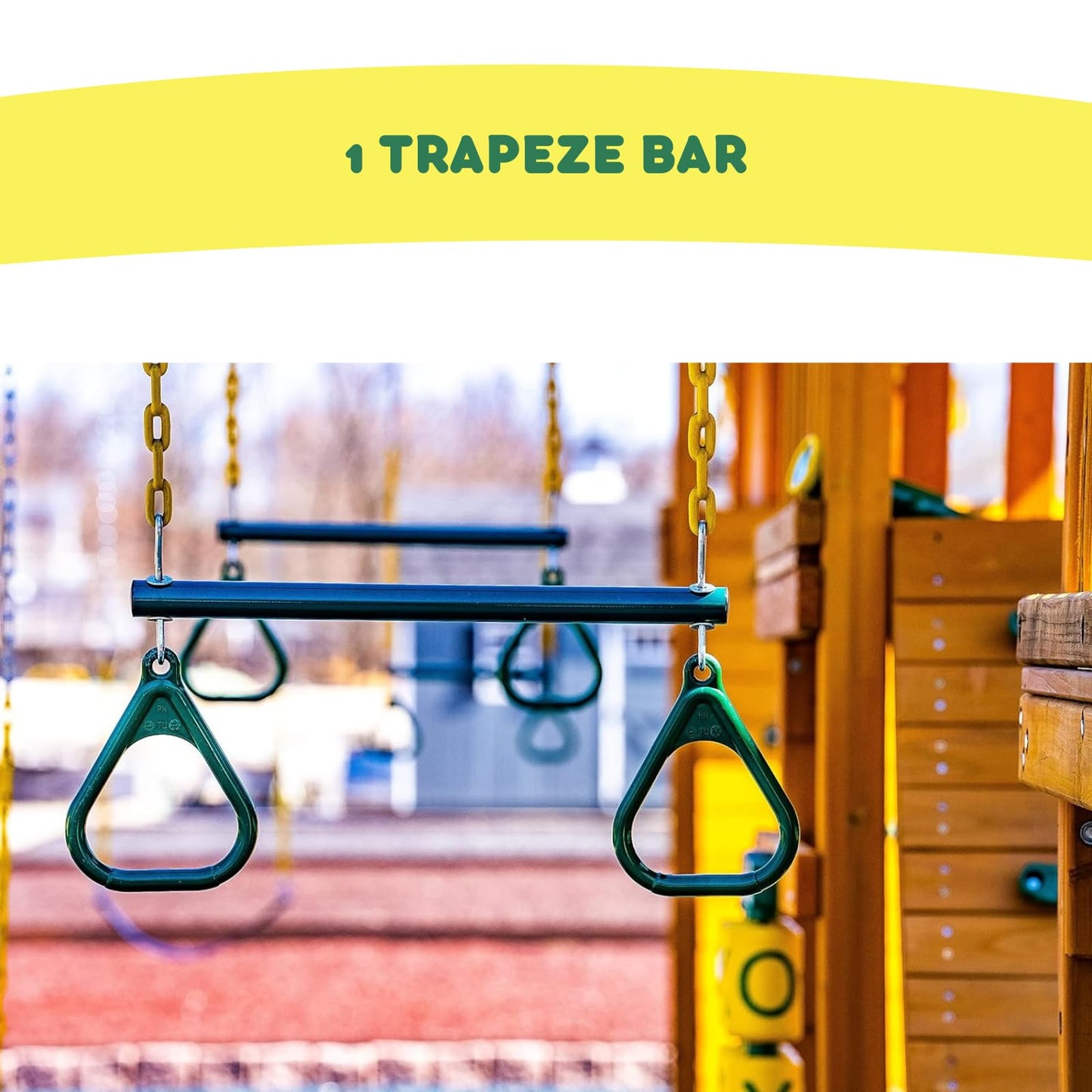 Eastern Jungle Gym DIY Swing Set Hardware Kit with Easy 1-2-3 A-Frame Brackets, Swing Seats, Ring Trapeze Bar and All Assembly Hardware and Instructions - Wood Not Included