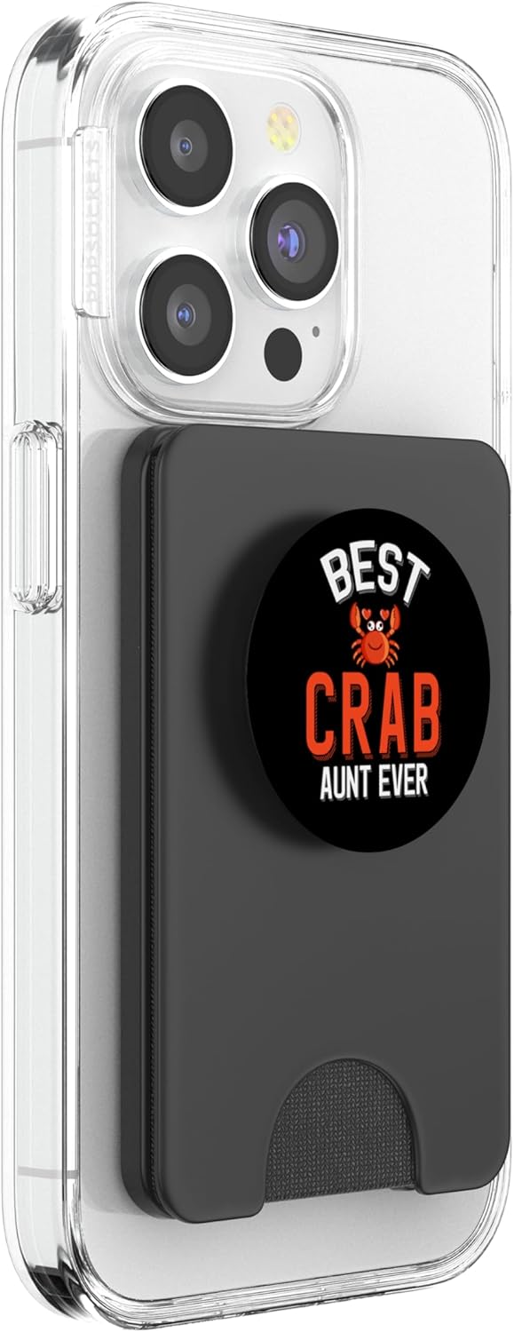 Cute Crab Family Apparel Best Crab Aunt Ever PopSockets PopWallet for MagSafe