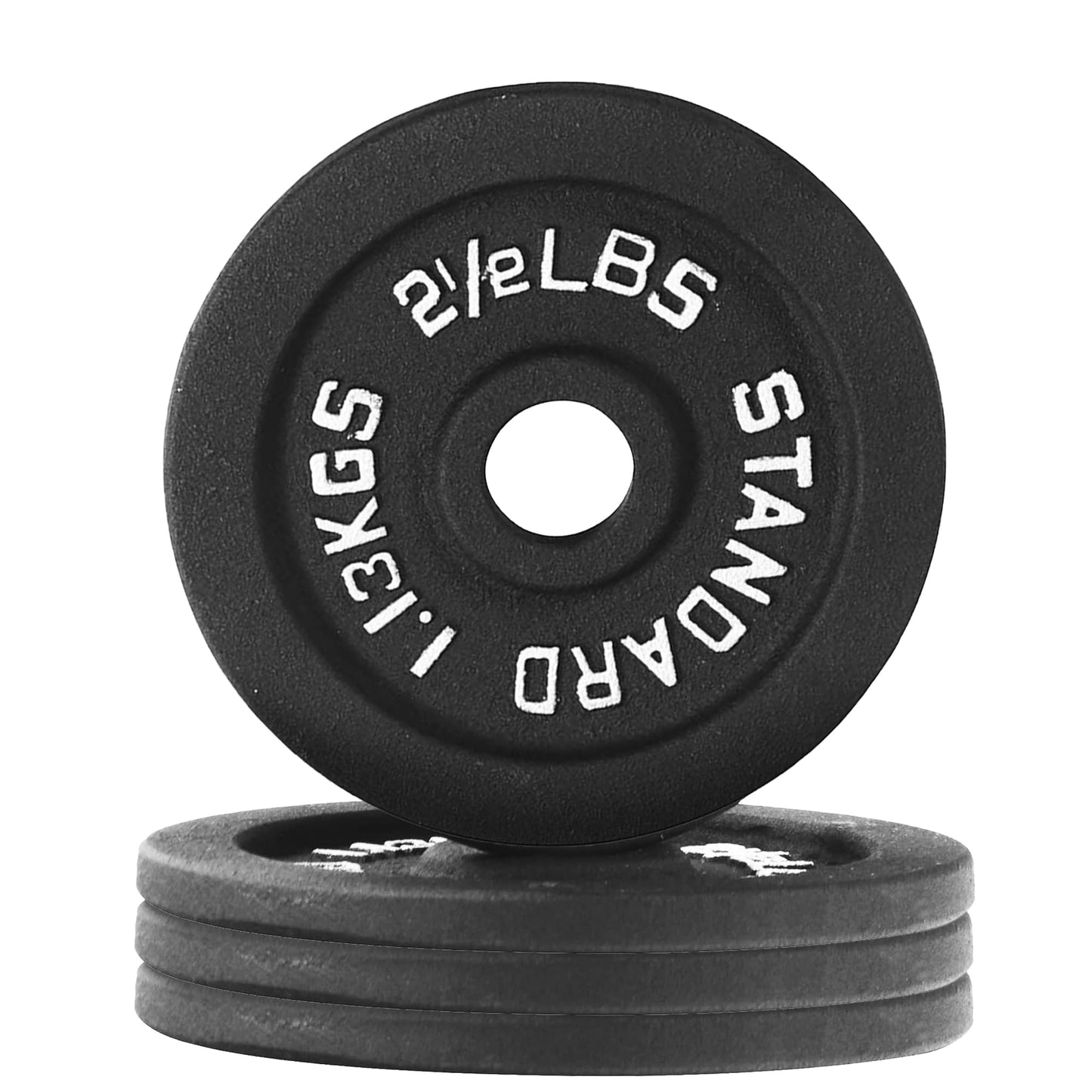 Fitvids 1 Inch Standard Weight Plates, 4x 2.5 LB Plates for Home Gym Strength Training, Deep Grip Edge