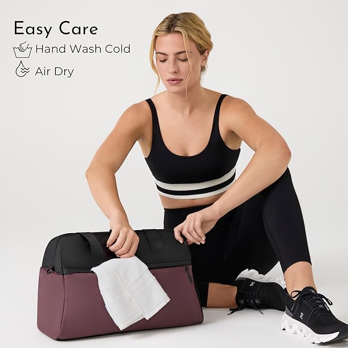 Vooray 25L Trainer Duffel Bag Rose ??Lightweight Travel Duffel for Women and Men with Shoe Pocket, Workout Bag, Weekender for Overnight, Football, Traveling, or Hospital Use