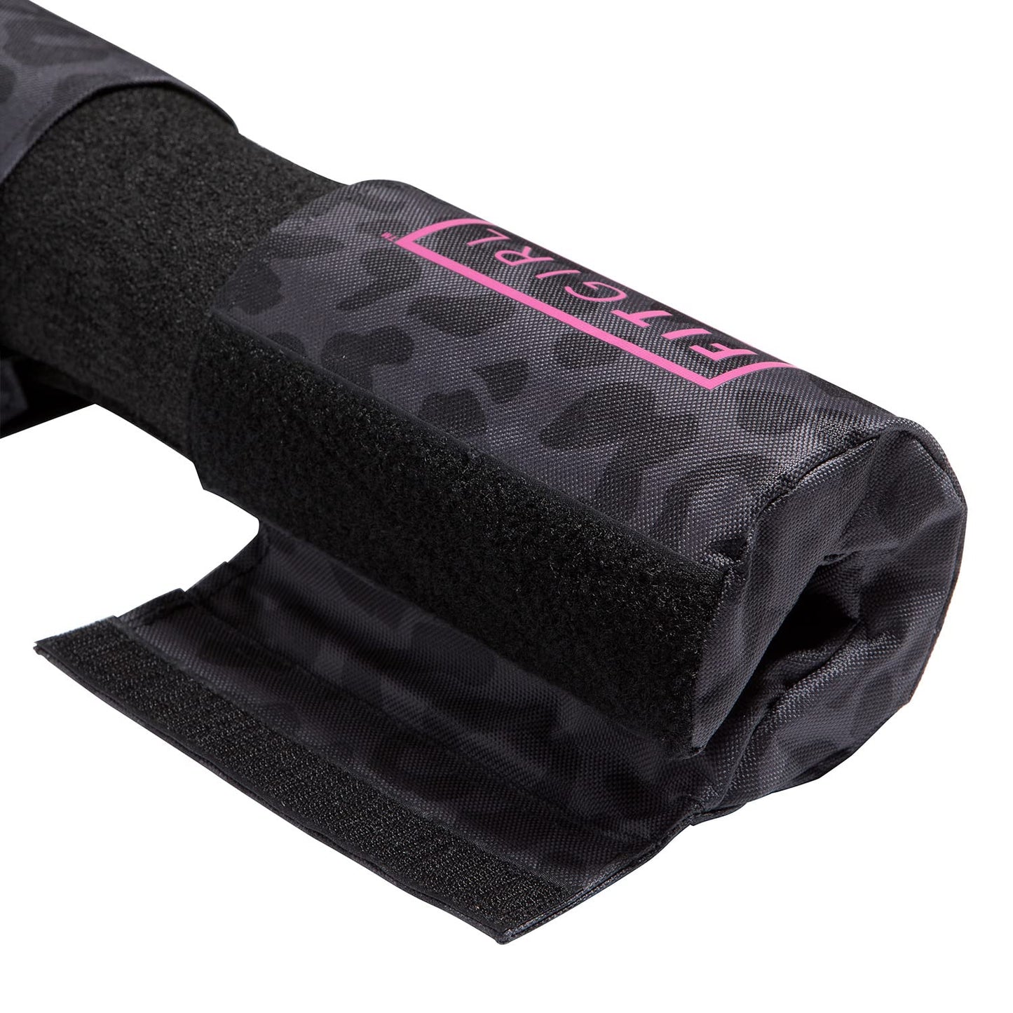 FITGIRL - Squat Pad and Hip Thrust Pad for Leg Day, Barbell Pad Stays in Place Secure, Thick Cushion for Comfortable Squats Lunges Glute Bridges, Olympic Bar and Smith Machine (Deluxe Black Leopard)