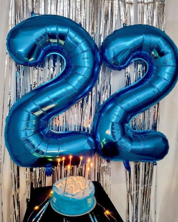 Skiennix 40-Inch Dark Blue Foil Number Balloon - 10th Birthday & Anniversary Decorations
