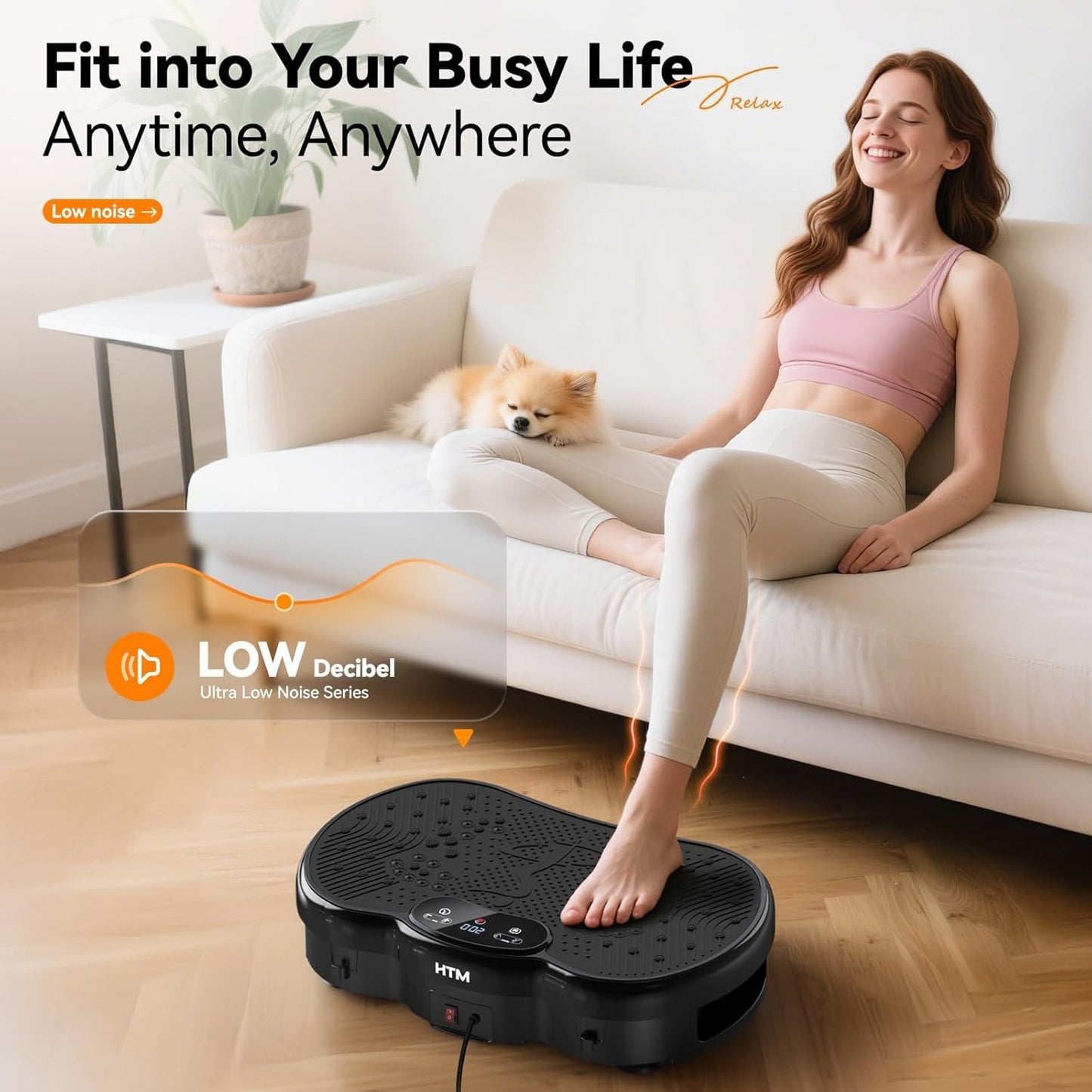 Vibration Plate Exercise Machine, Whole Body Shake Plate for Weight Loss Vibrating Platform with Resistance Bands Slot, 300 Lbs Capacity, 120-Speed, 9 Workout Modes for Home Fitness, Muscle Toning