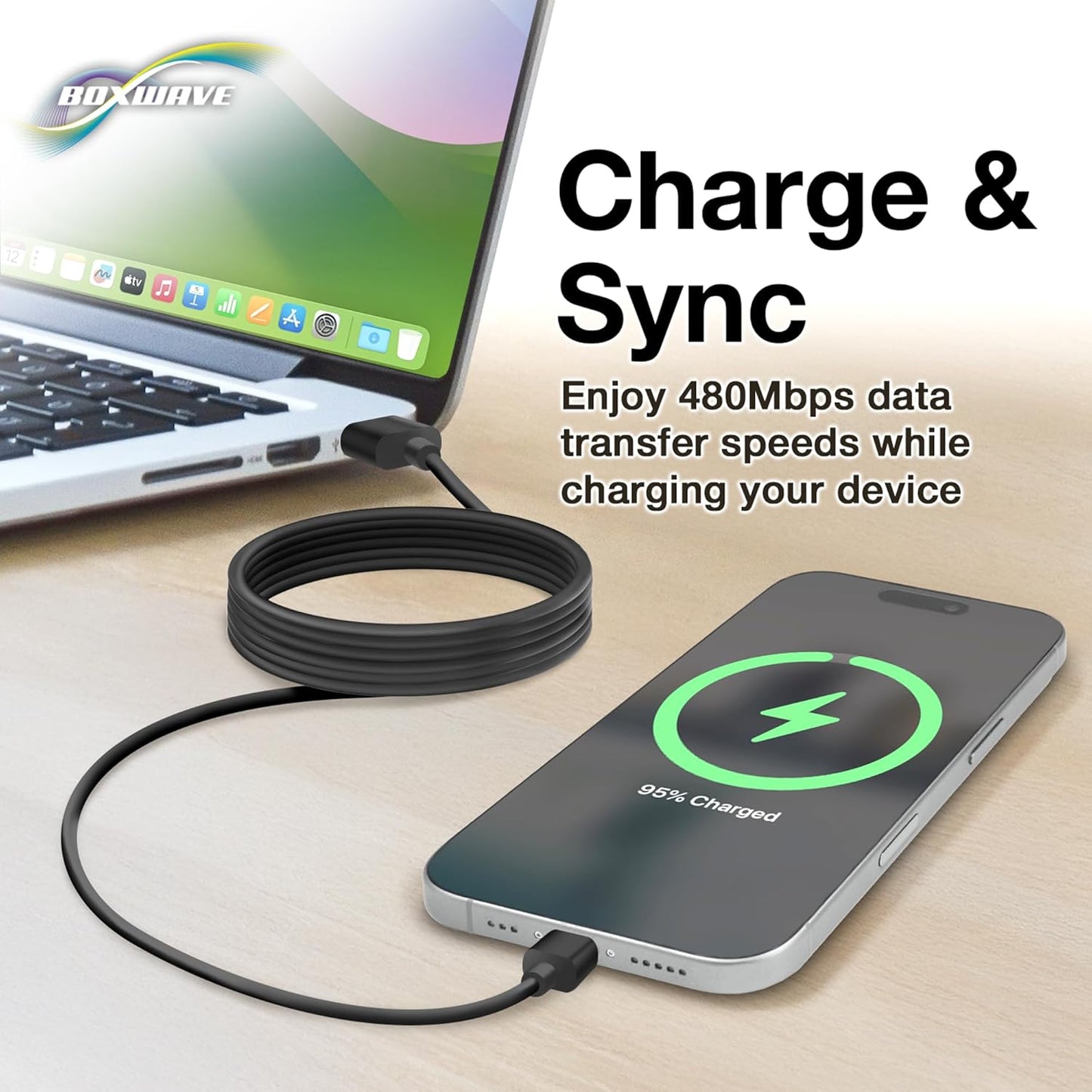 BoxWave MP3 (2.4 3.0 3.1 6ft Cable Compatible with Safuciiv Player in) - DirectSync - USB A to USB Type C, USB C Charge
