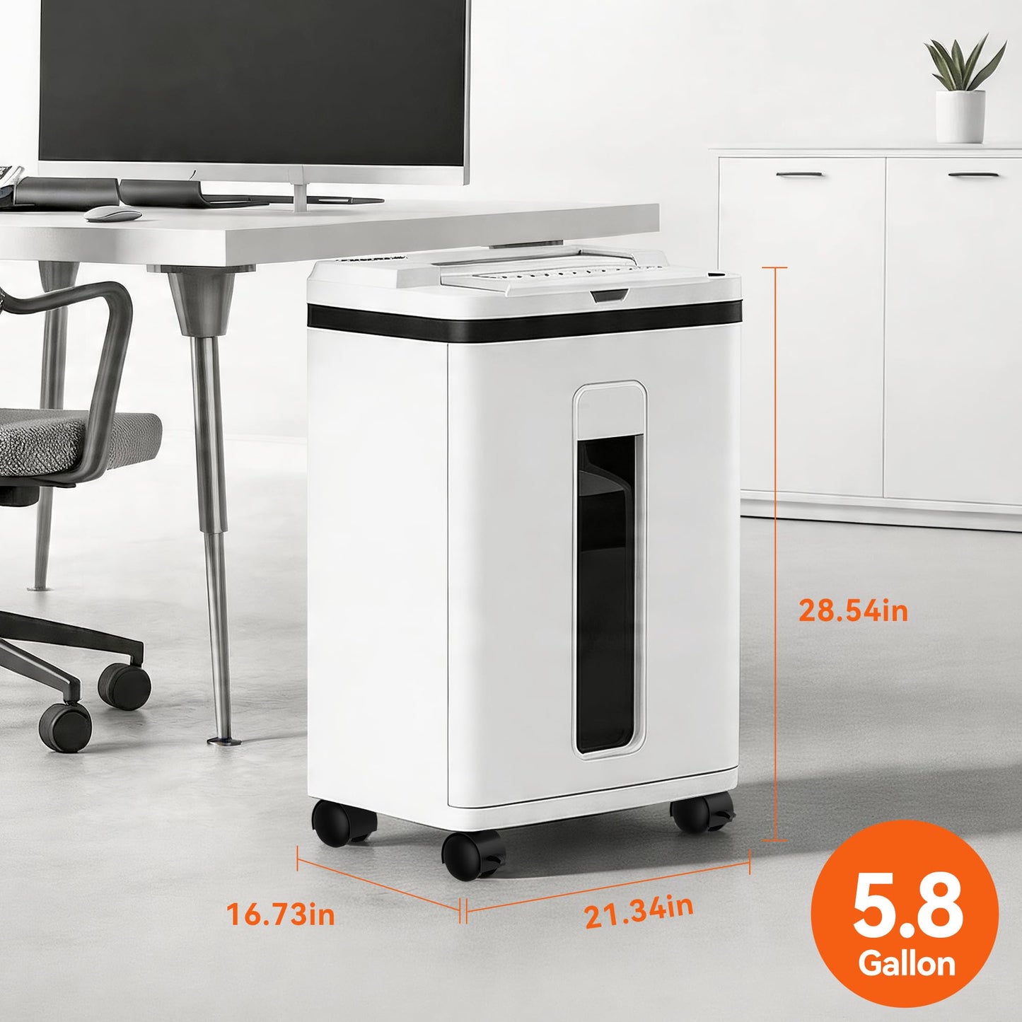 Boyuevi 200-Sheet Auto Feed Paper Shredder, Touchscreen Heavy Duty Shredders, 40 Min Non-Stop, P-5 Ultra Security Commercial Shredder for Home Office, Micro Cut with Wheels, 5.8 Gal Bin, <60 dB