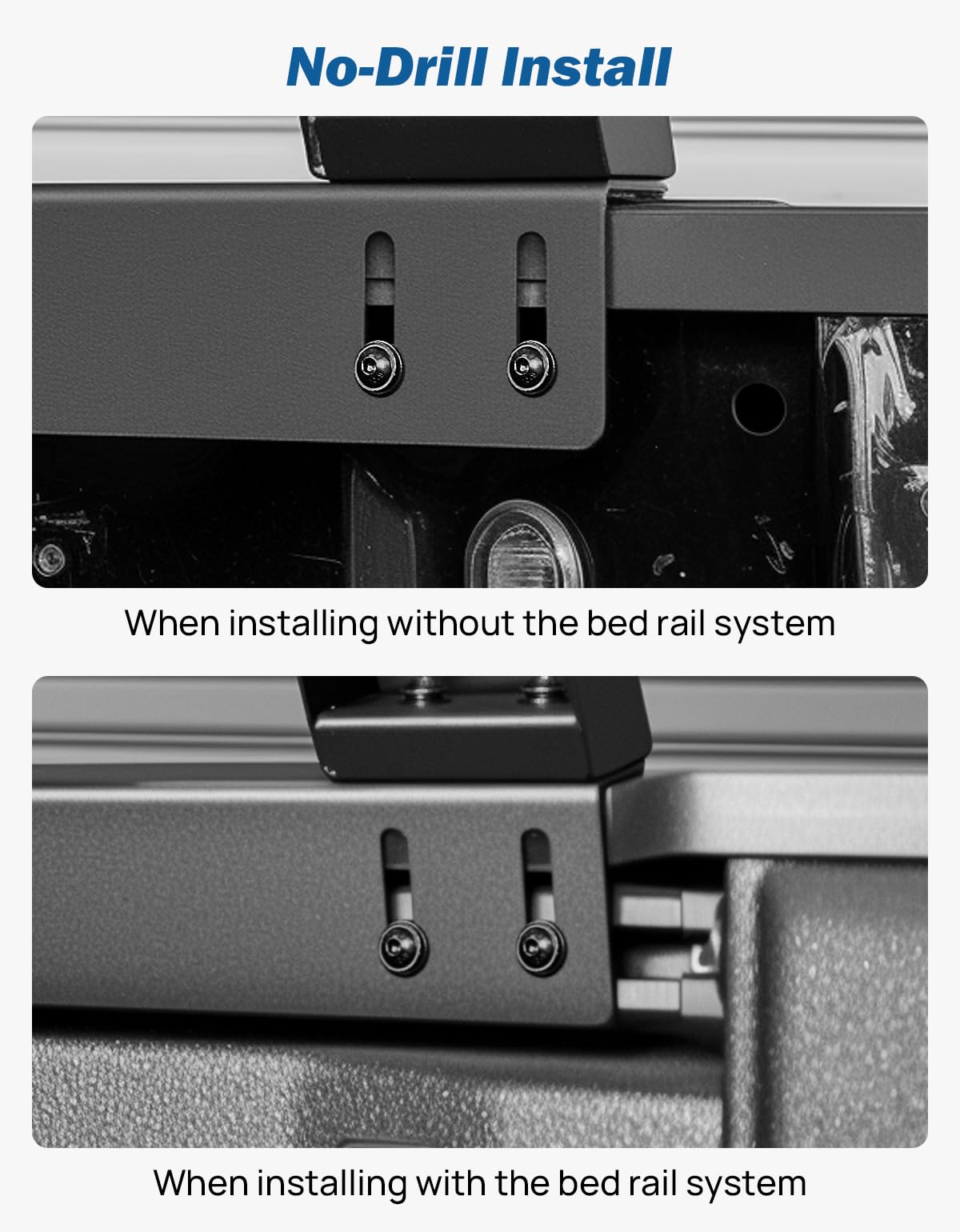 JOYTUTUS Full Size Truck Bed Rack, Overland Bed Racks for Trucks Compatible with F150 F250 F350 Silverado Sierra Ram, 24.6 Inch High Truck Bed Rack for Roof Top Tent, with Foldable Molle Panel