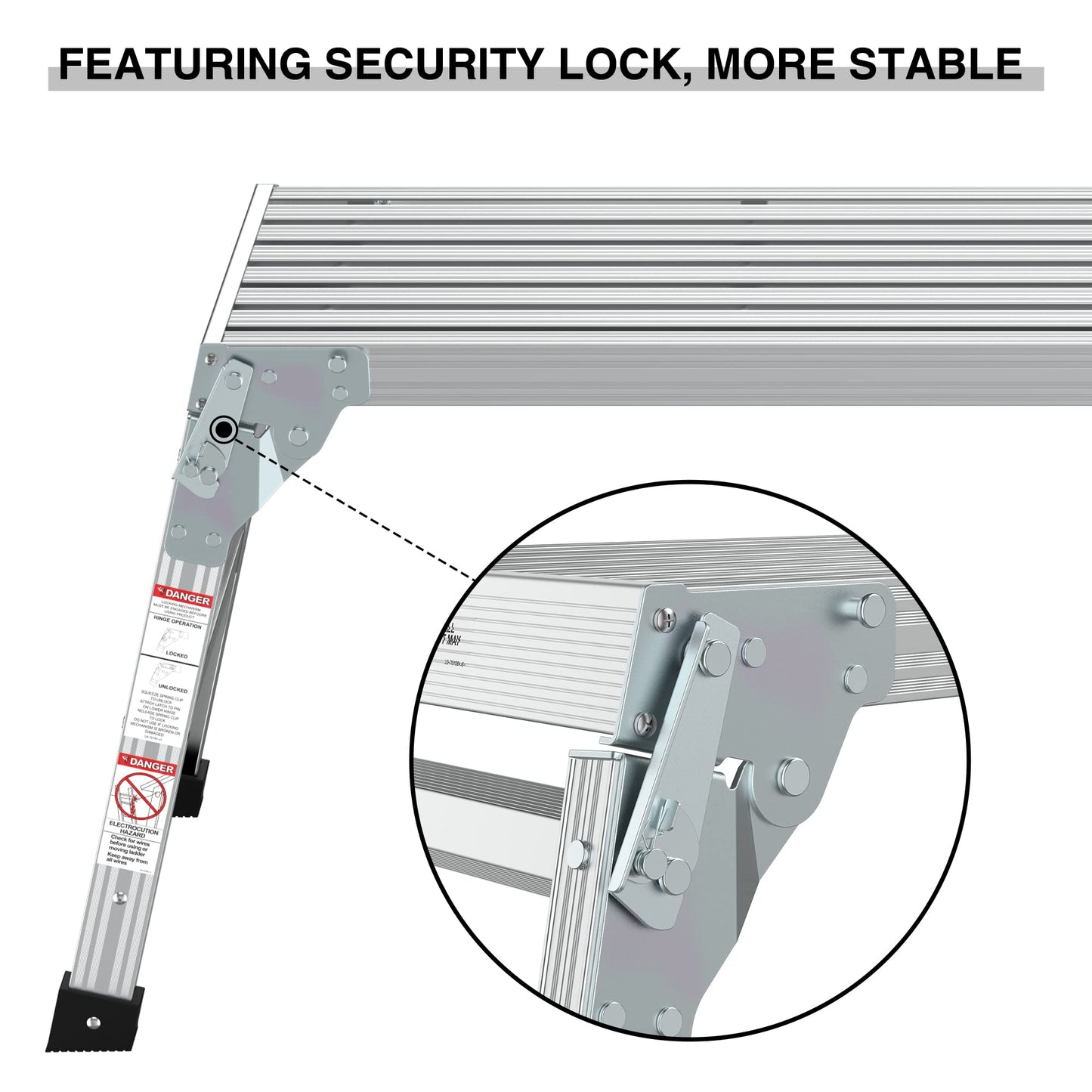 Sailret 40" Aluminum Folding Work Platform/Step Stool - 225 LBS, Non-Slip, Ultra-Stable, Portable Ladder Bench for Washing, Cleaning, Painting, ANSI Compliant