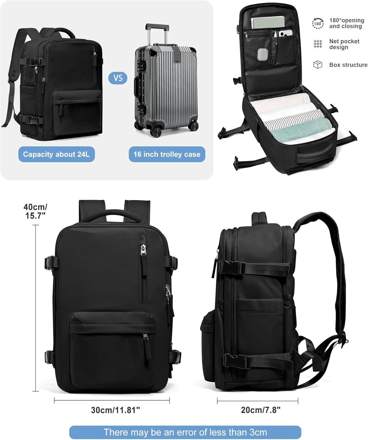 VGCUB Backpack 18x14x8 Inches Backpack Travel for Women Men for Spirit Airlines Personal Item Bag Laptop College