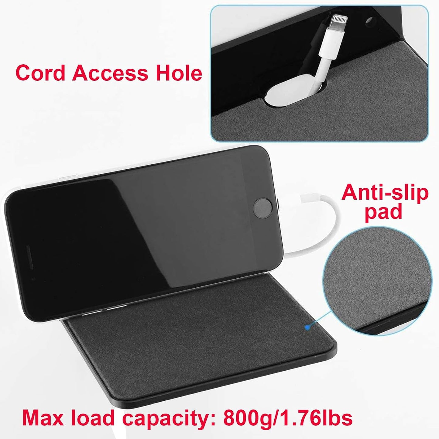 SHTCSZBA Small Floating Shelf Bluetooth Speaker Mount, Anti Slip Speaker Stand for Cameras, Baby Monitors, Cell Phone