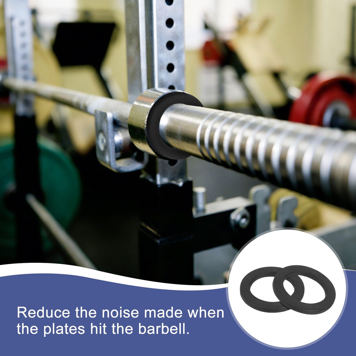YELARXI Dumbbell Washer, Rubber Flat Washer Anti Slip High Elasticity Heavy Duty 1" & 12 Pack & Rubber & Black - Fitting for (1" Standard Barbell - Dumbbell Bar)
