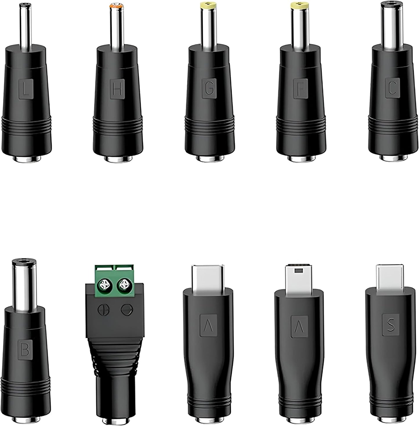 waremew 5V 5.5x2.1mm,with 10 2.5x0.7, 3.0x1.1, 3.5x1.35...) Universal Charger Power Cable, USB to DC Connectors