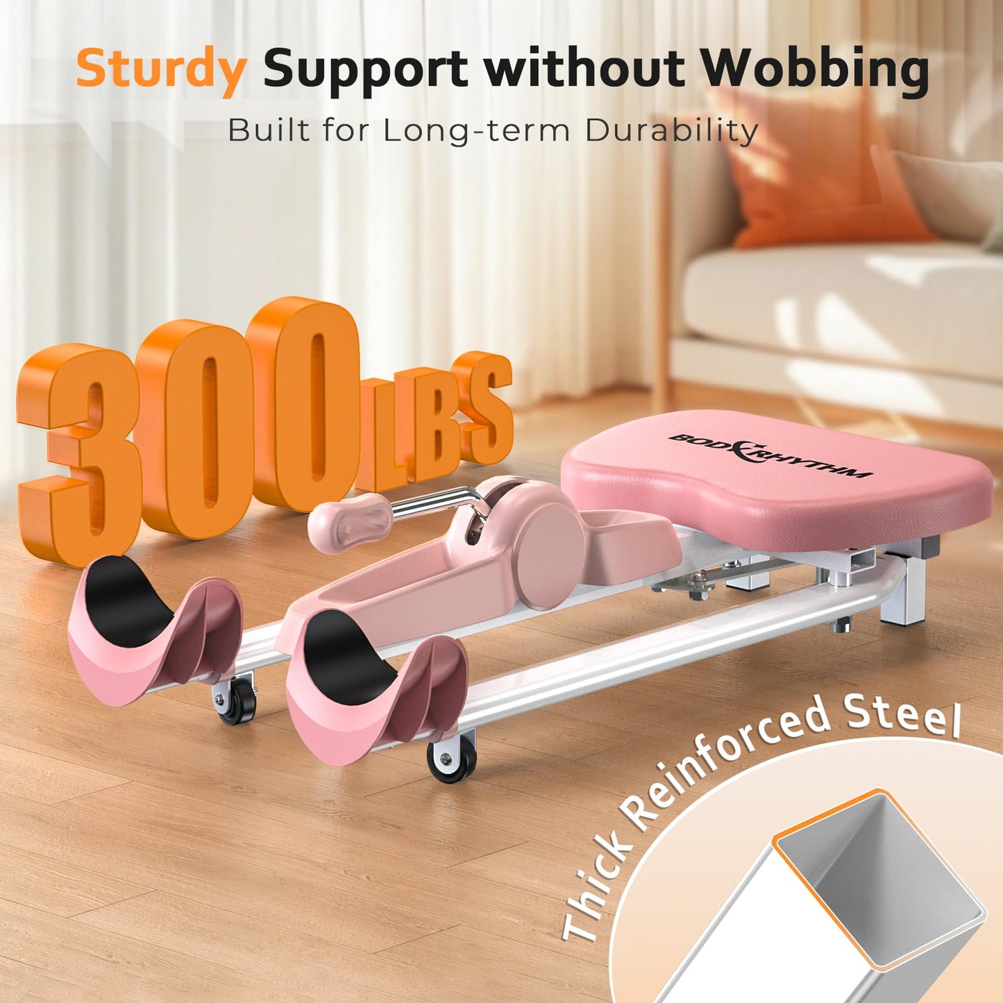 BODY RHYTHM Leg Stretcher - Split Machine for Leg Stretching - Flexibility Stretching Equipment - Ballet, Yoga, Dance, Martial Arts, MMA - Home Yoga Gym Fitness (Pink)