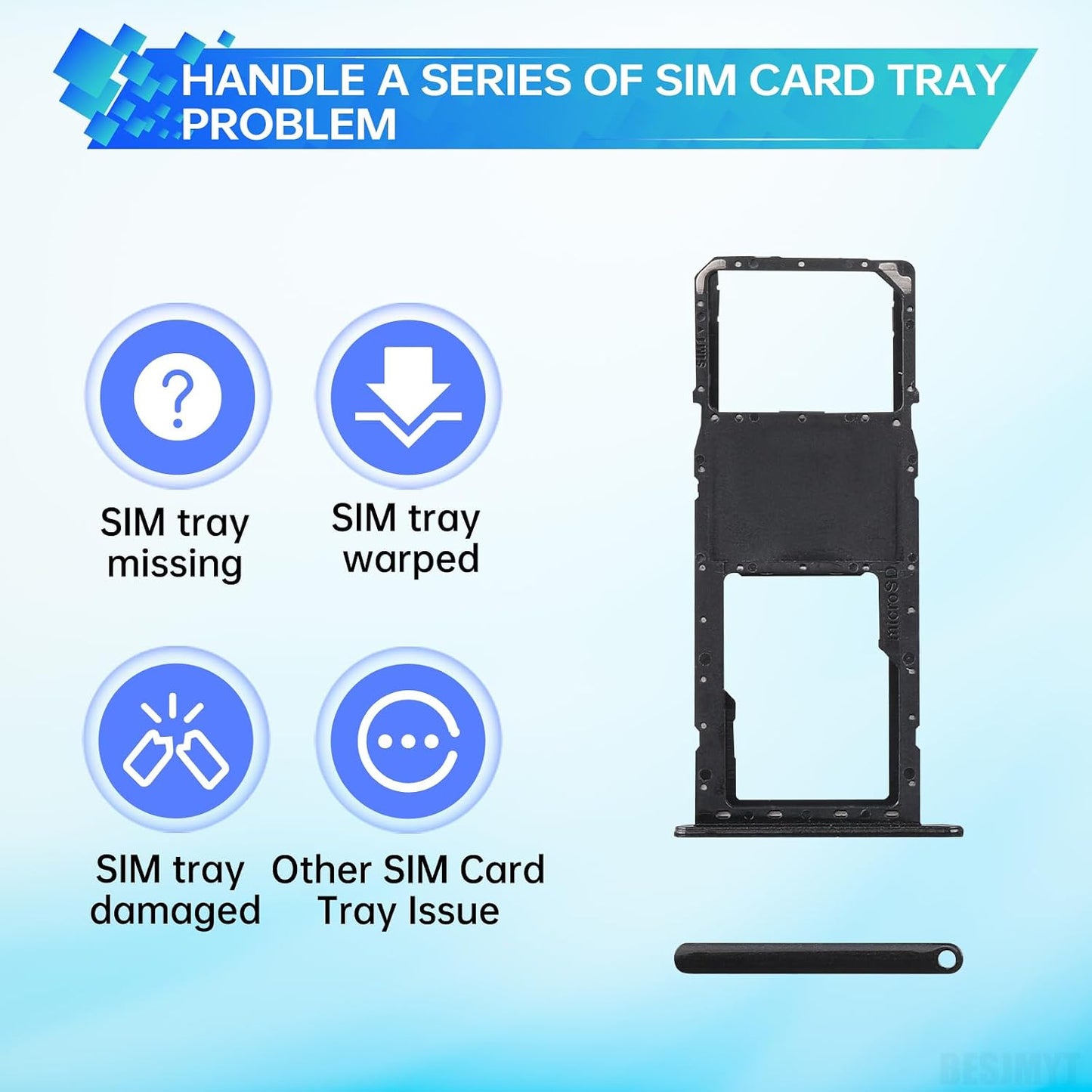 A21 A21 SM-A215U SM-A215U1 for Samsung Galaxy Sim Card Tray Replacement (Single SIM Version) Black Card Tray Slot