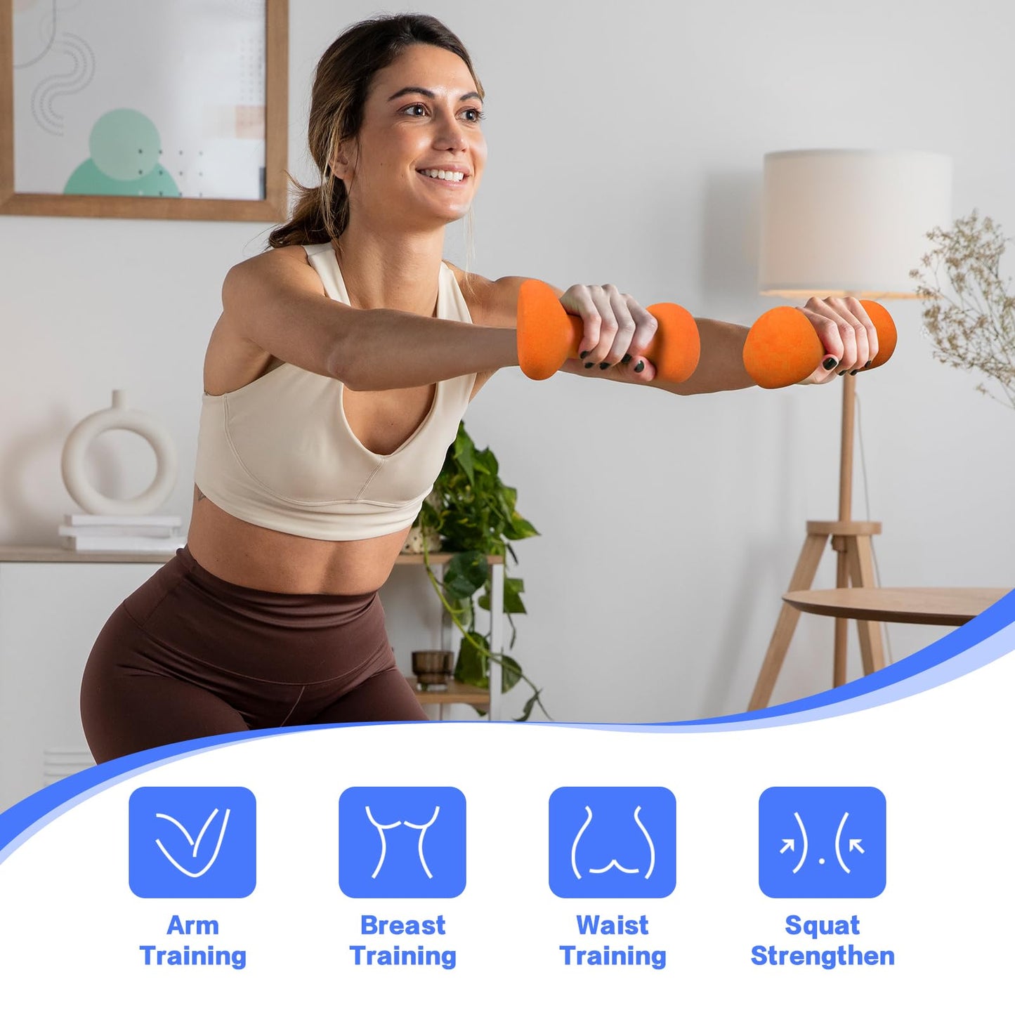 HXD-ERGO Ergonomic Dumbbells Weights Set-Hand Weights for Women at Home, Ear Dumbbells Weights for Pilates, Yoga, Jogging,StrengthTraining